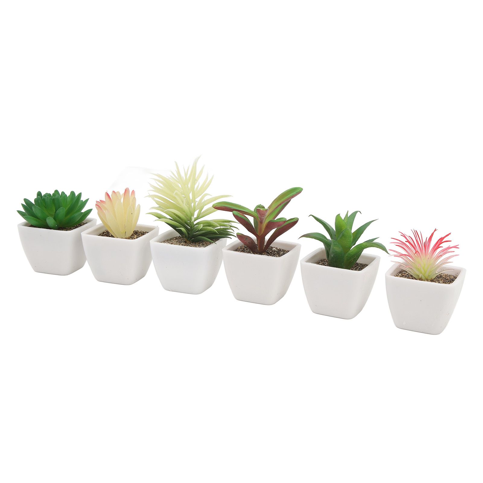 6PCS Potted Artificial Succulents Artificial Plants in Pots Plastic Fake Home Plant Decor for Living Room Office - Image 7