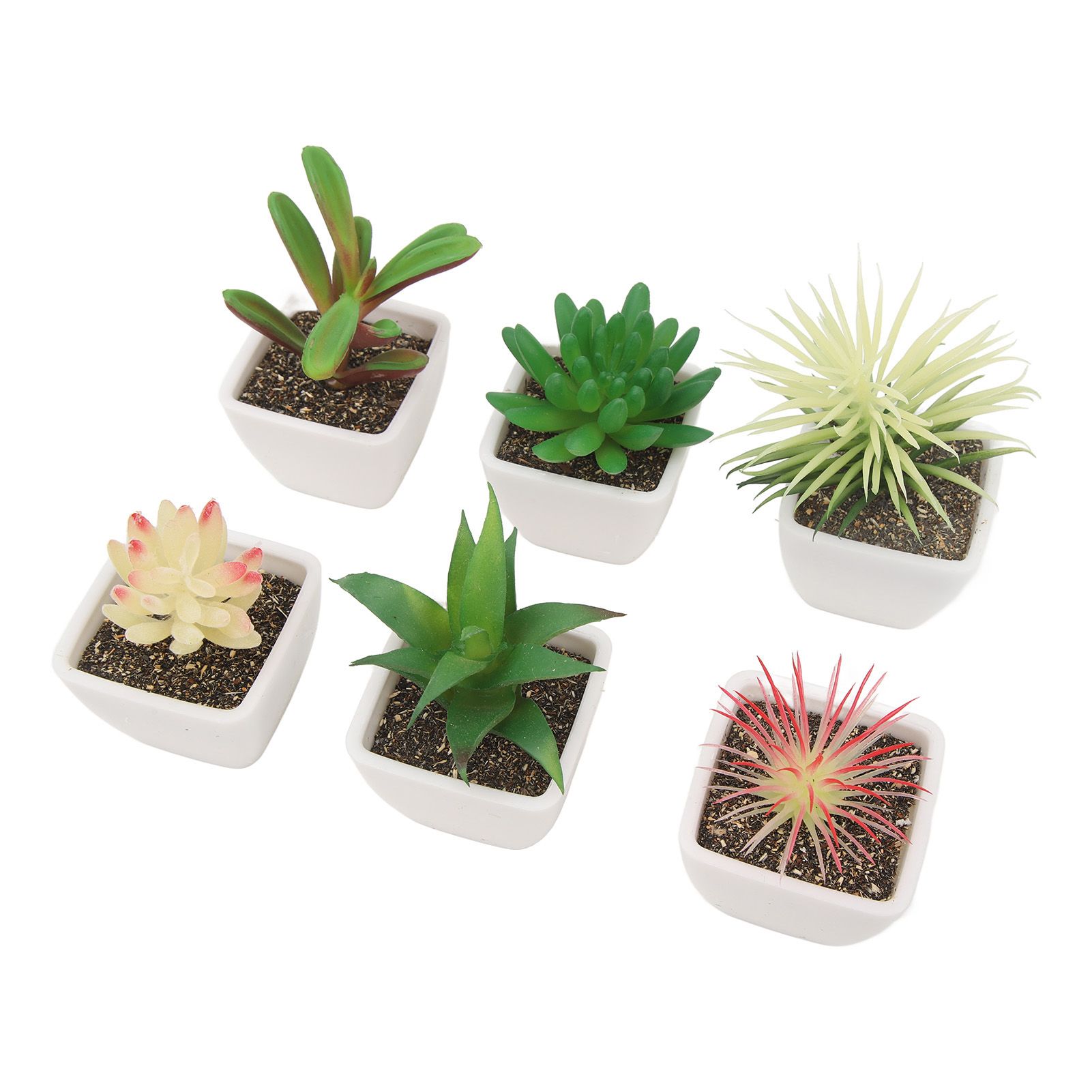 6PCS Potted Artificial Succulents Artificial Plants in Pots Plastic Fake Home Plant Decor for Living Room Office - Image 8
