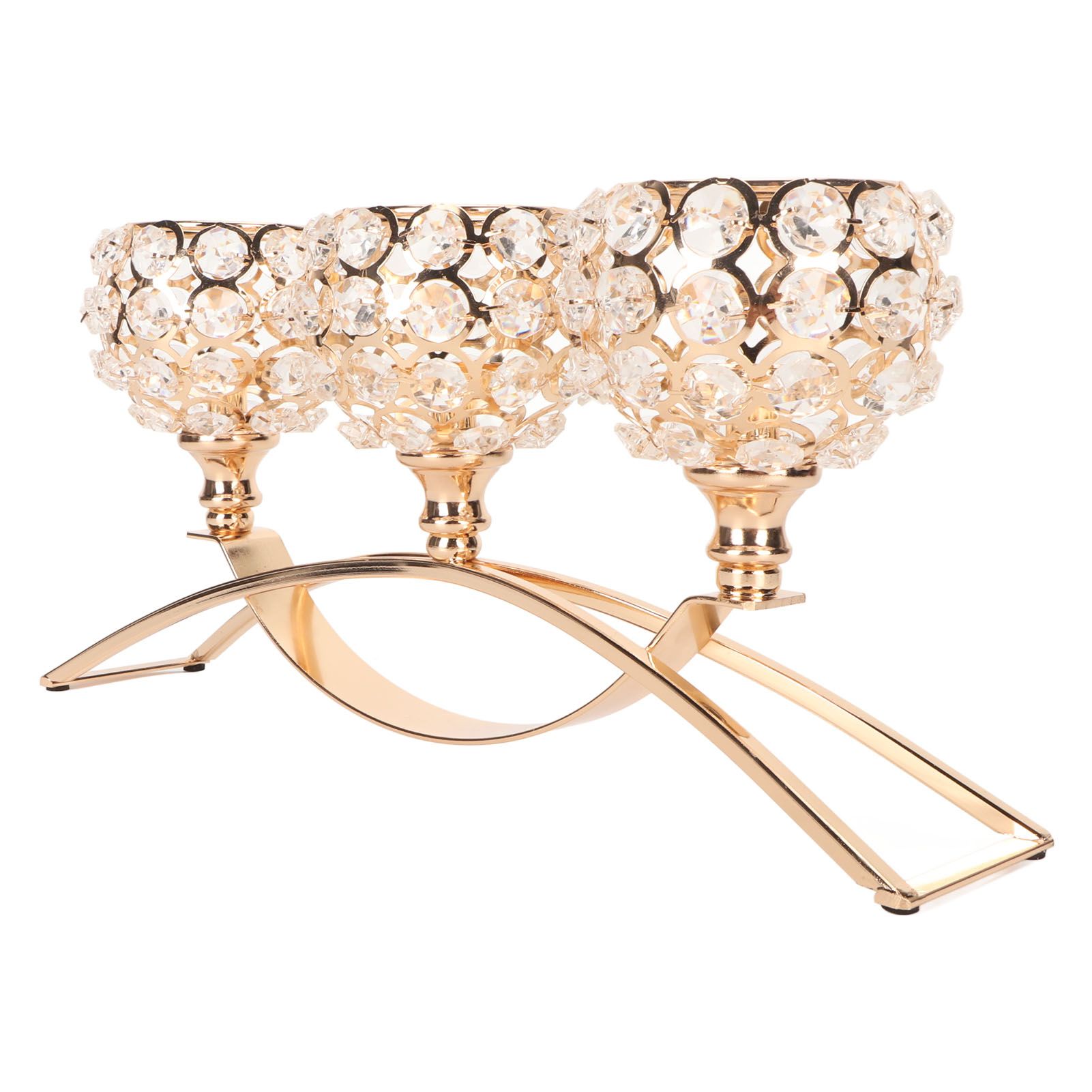 Crystal Candle Holder 3 Heads Windproof European Style Stable Durable Gold Candle Holder for Wedding Party New Year - Image 6