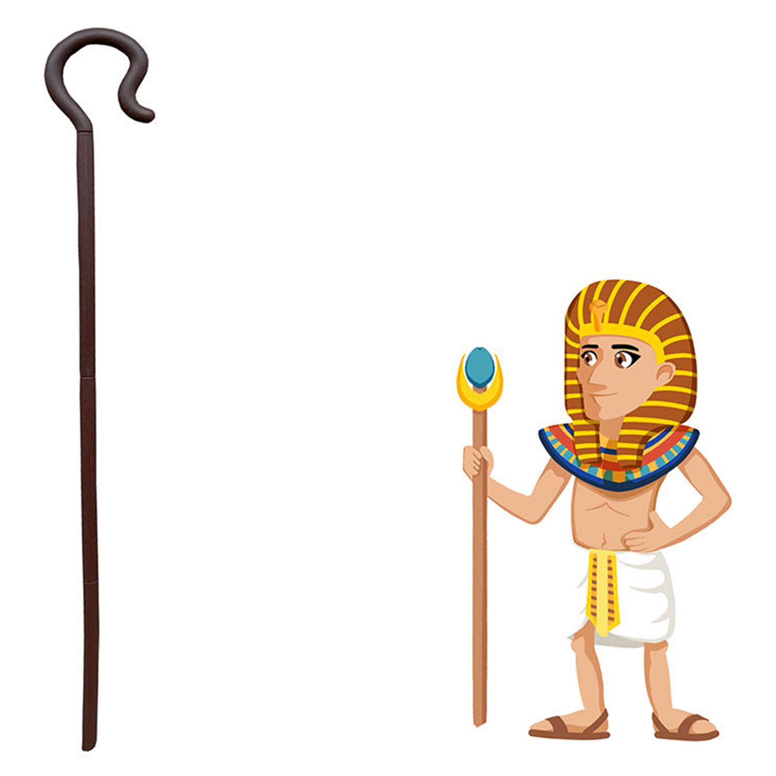 Egypt Pharaoh Scepter Shepherd Costume Crook Staff Halloween Crutch Stick Cosplay Decoration Cane Prop Wand Decorative Plastic Party Crutch - Image 5