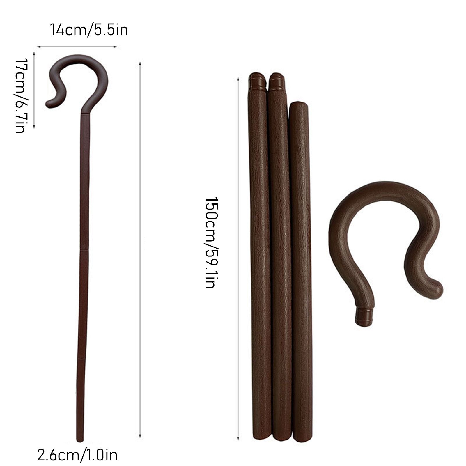 Egypt Pharaoh Scepter Shepherd Costume Crook Staff Halloween Crutch Stick Cosplay Decoration Cane Prop Wand Decorative Plastic Party Crutch - Image 7