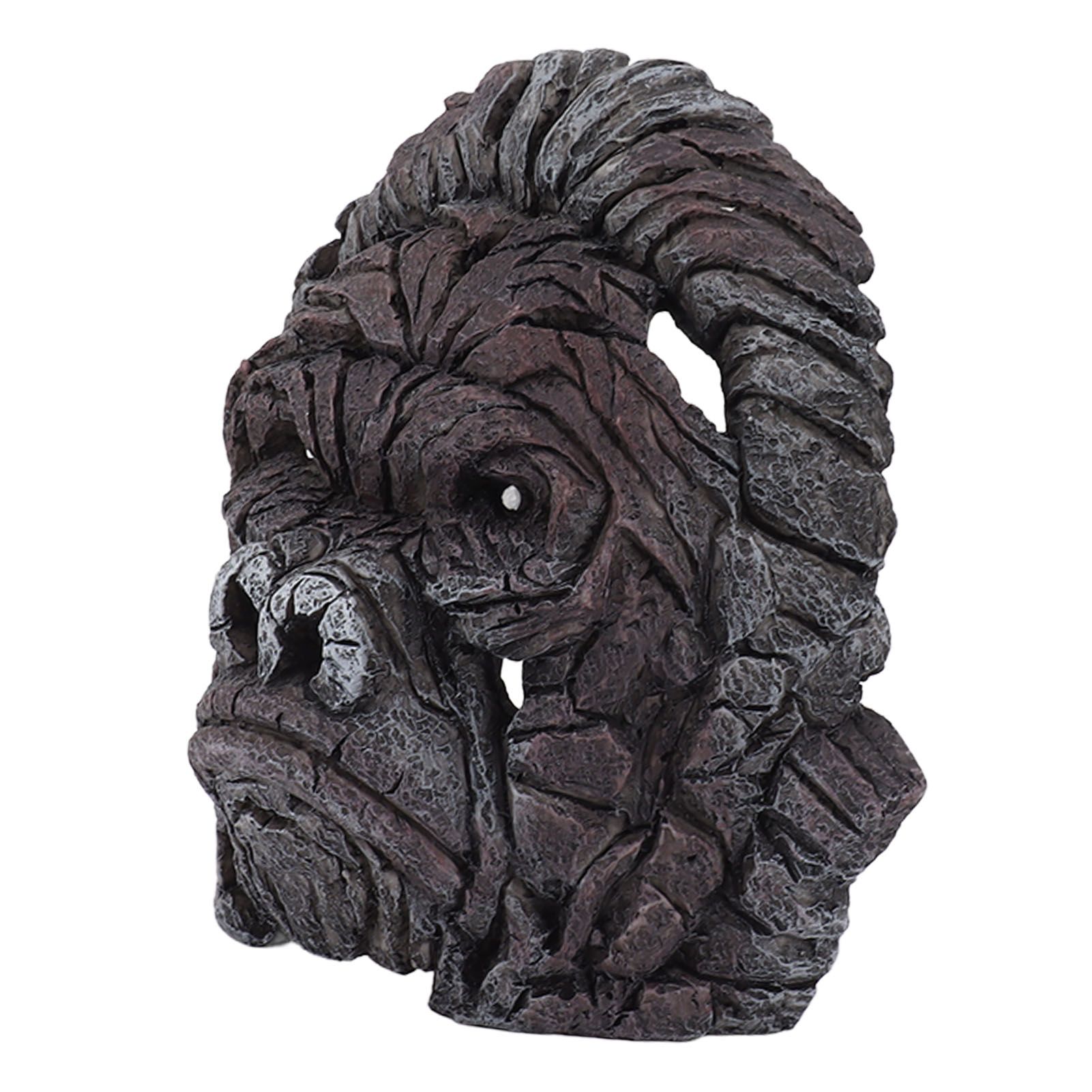 Gorilla Head Sculpture 6.3in Animal Head Figurine Resin Hollow Out Design Statue Decor for Living Room Office Bookshelf - Image 4