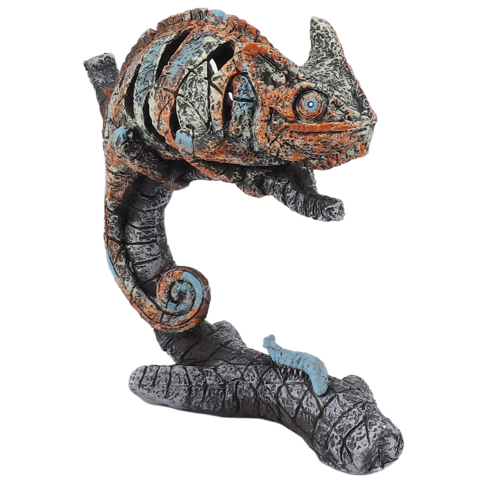 Chameleon Statue Sculpture Resin Chameleon Wild Animal Figurine Ornament for Home Desktop Decoration - Image 1