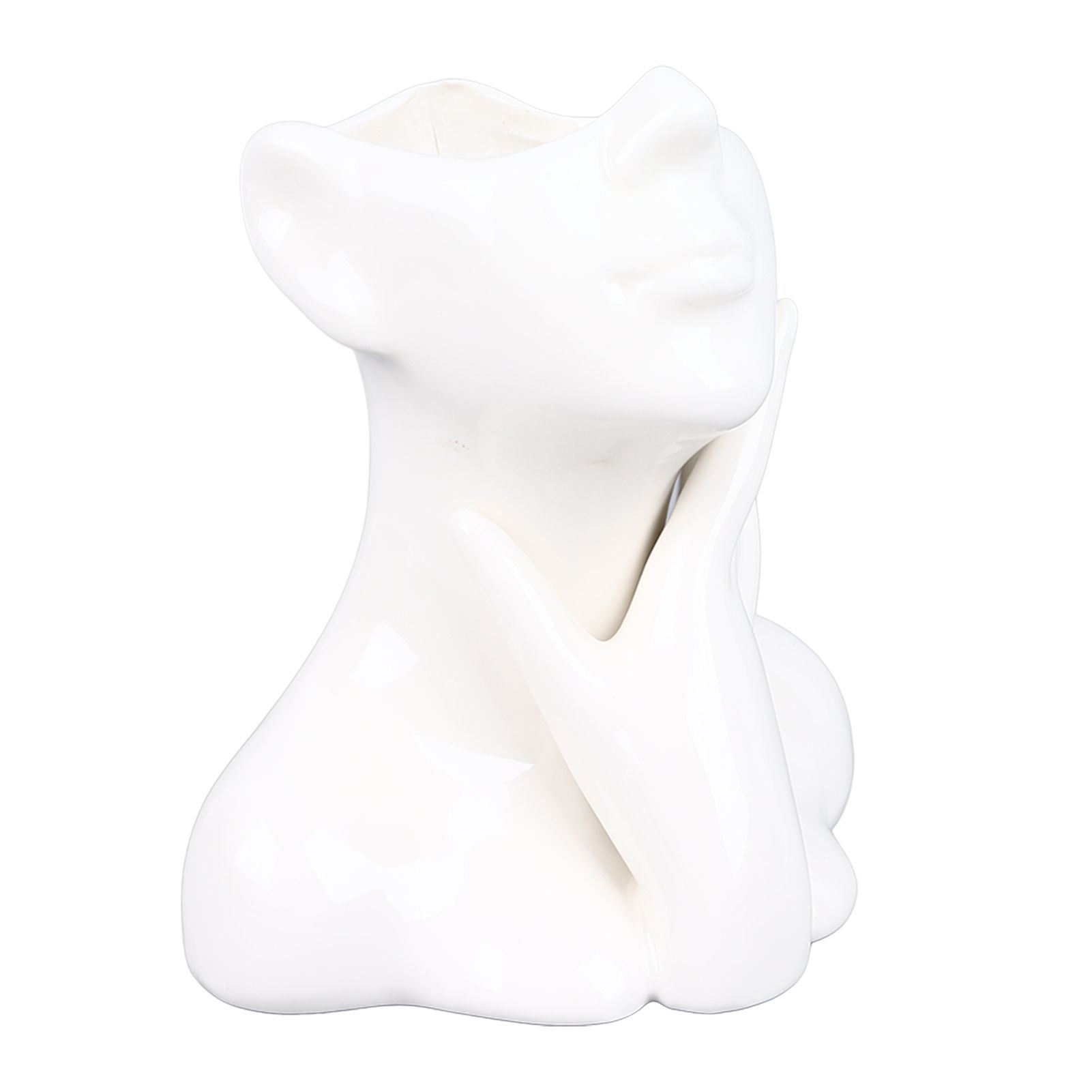 Female Face Vase Nordic Style Elegant Flower Vase Smoothly Ceramic Flower Vase Decoration for Living Room Garden - Image 4