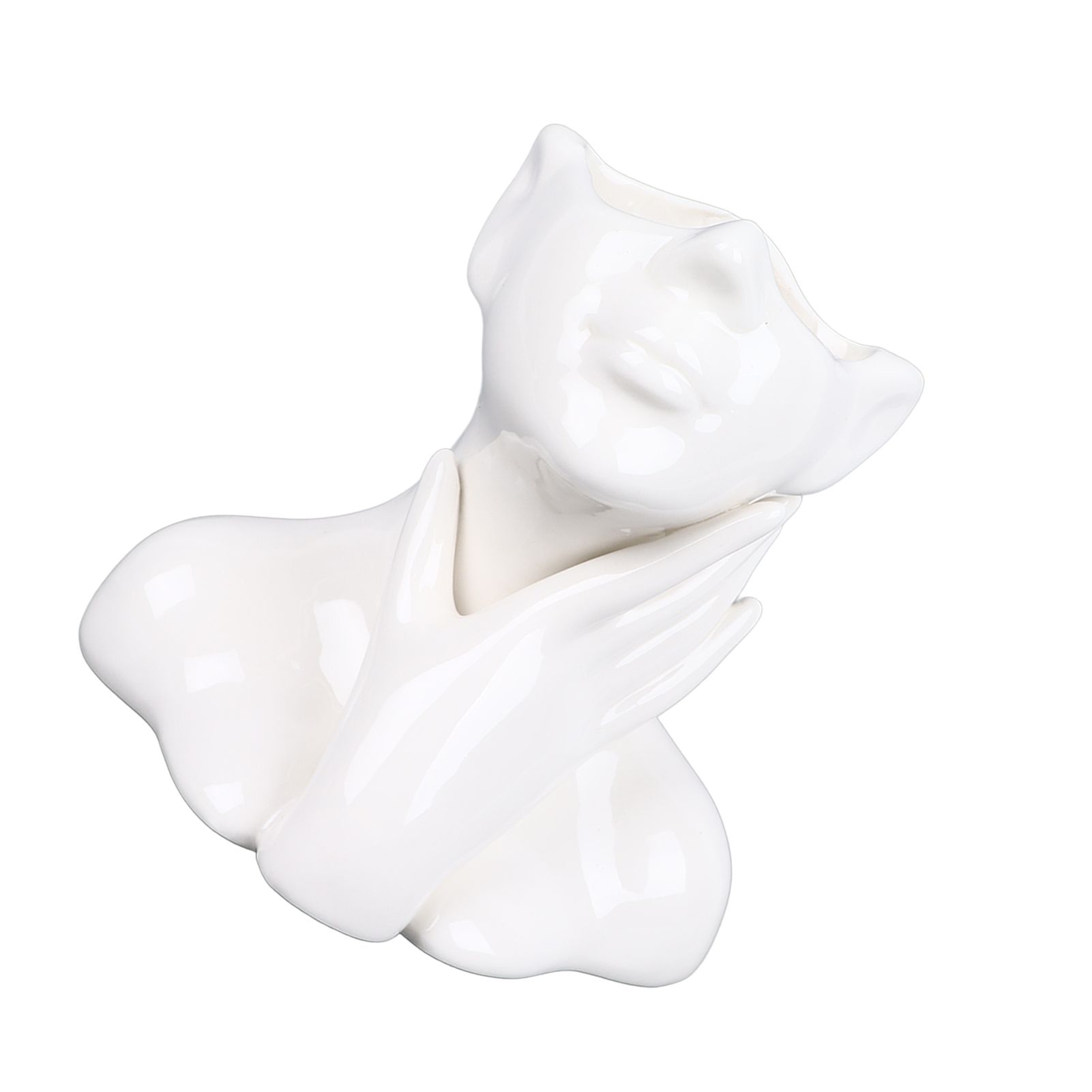 Female Face Vase Nordic Style Elegant Flower Vase Smoothly Ceramic Flower Vase Decoration for Living Room Garden - Image 5