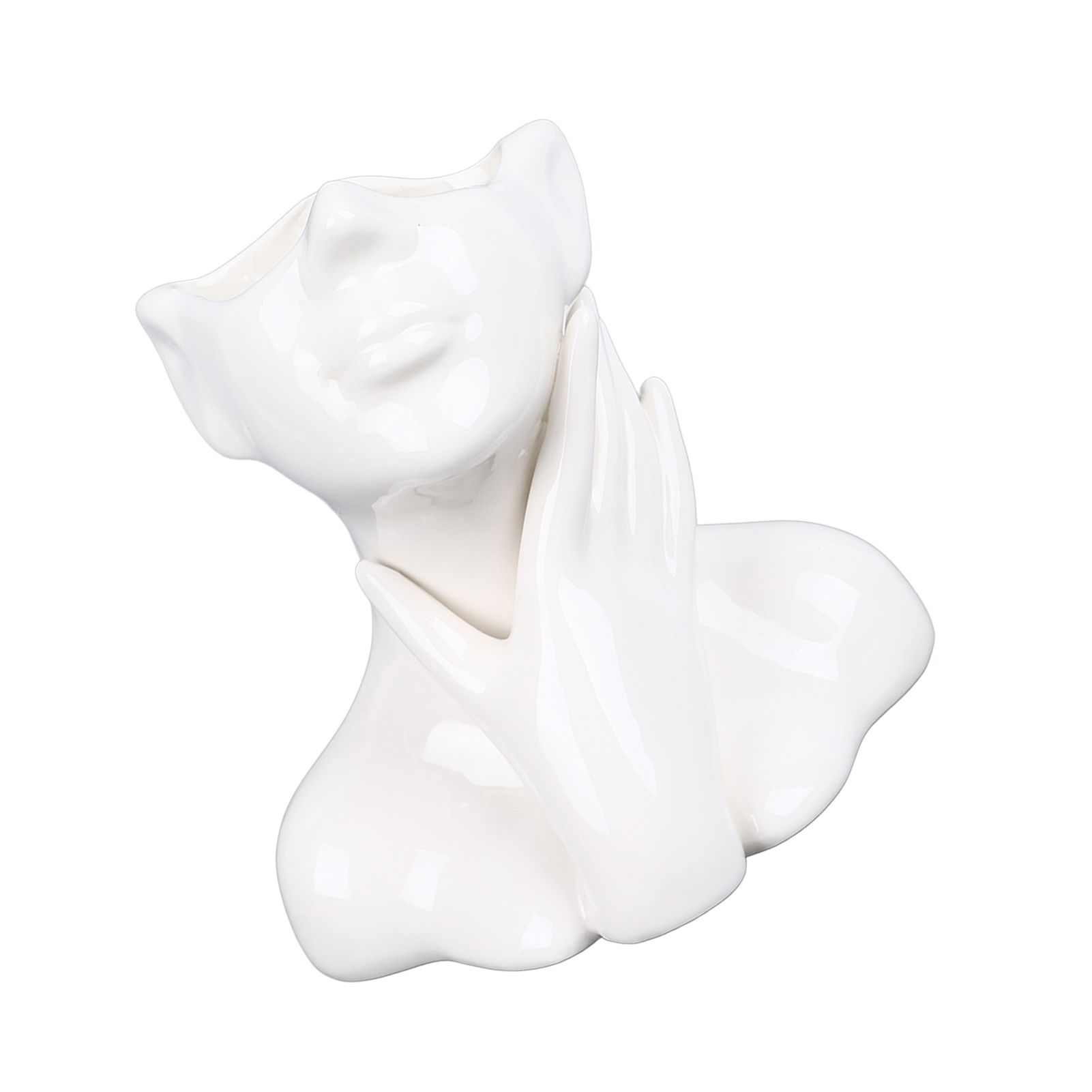 Female Face Vase Nordic Style Elegant Flower Vase Smoothly Ceramic Flower Vase Decoration for Living Room Garden - Image 6