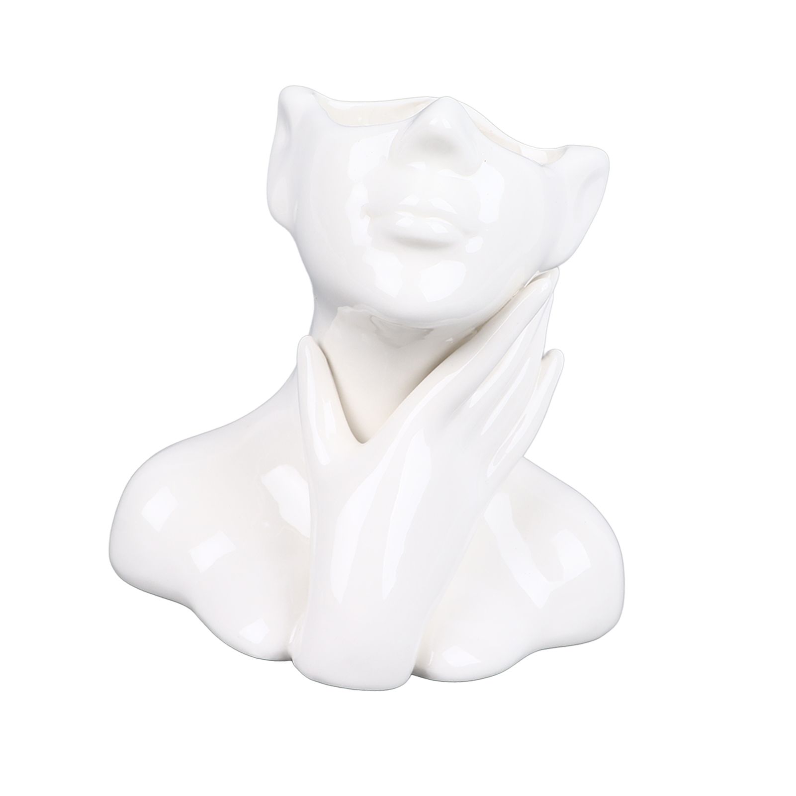 Female Face Vase Nordic Style Elegant Flower Vase Smoothly Ceramic Flower Vase Decoration for Living Room Garden - Image 7
