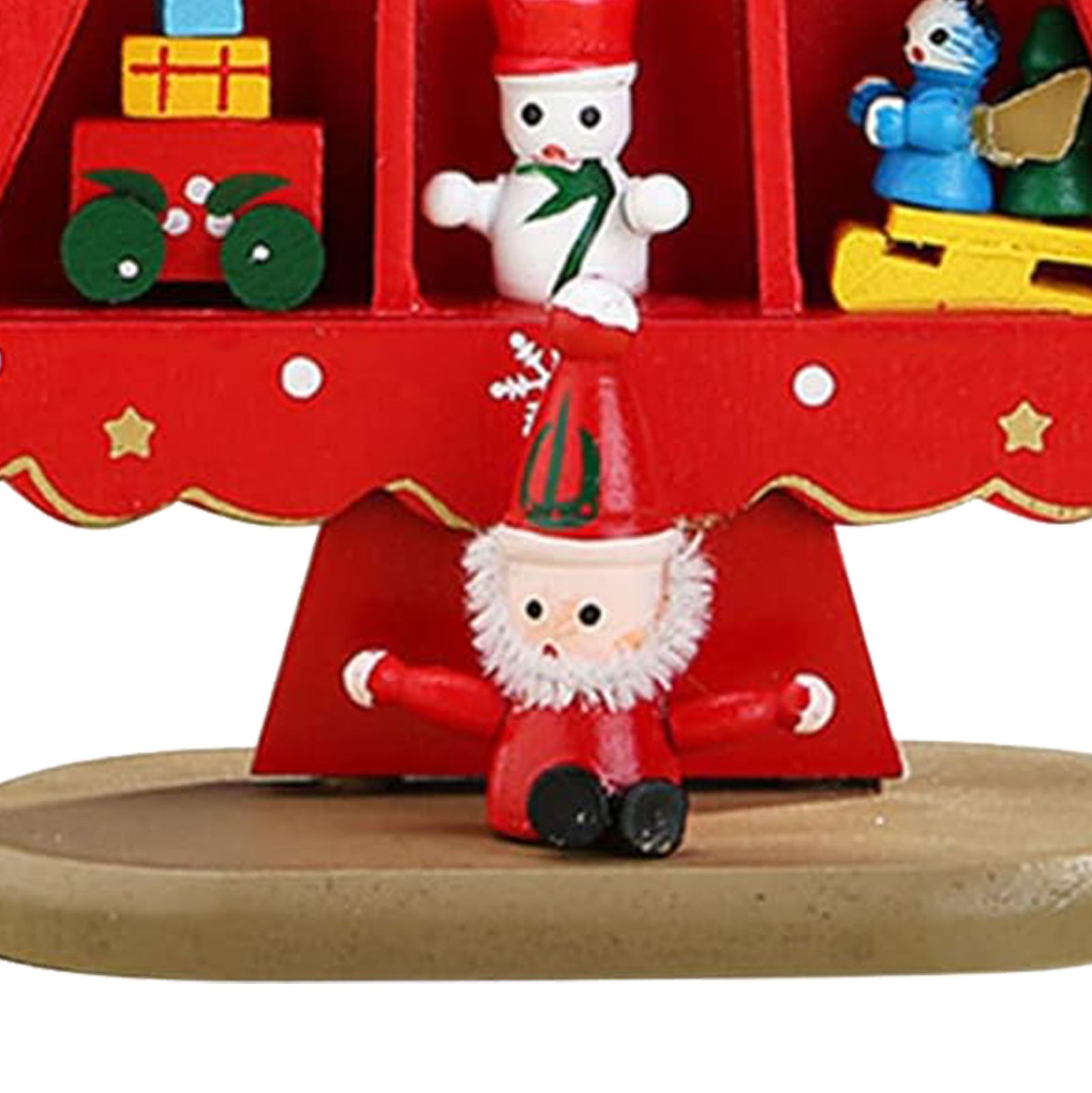 Tabletop Wooden Christmas Tree Exquisite Mini Conveniently Placed Desktop Christmas Tree Decor for Shopping Mall Hotel Christmas Decoration Red - Image 8