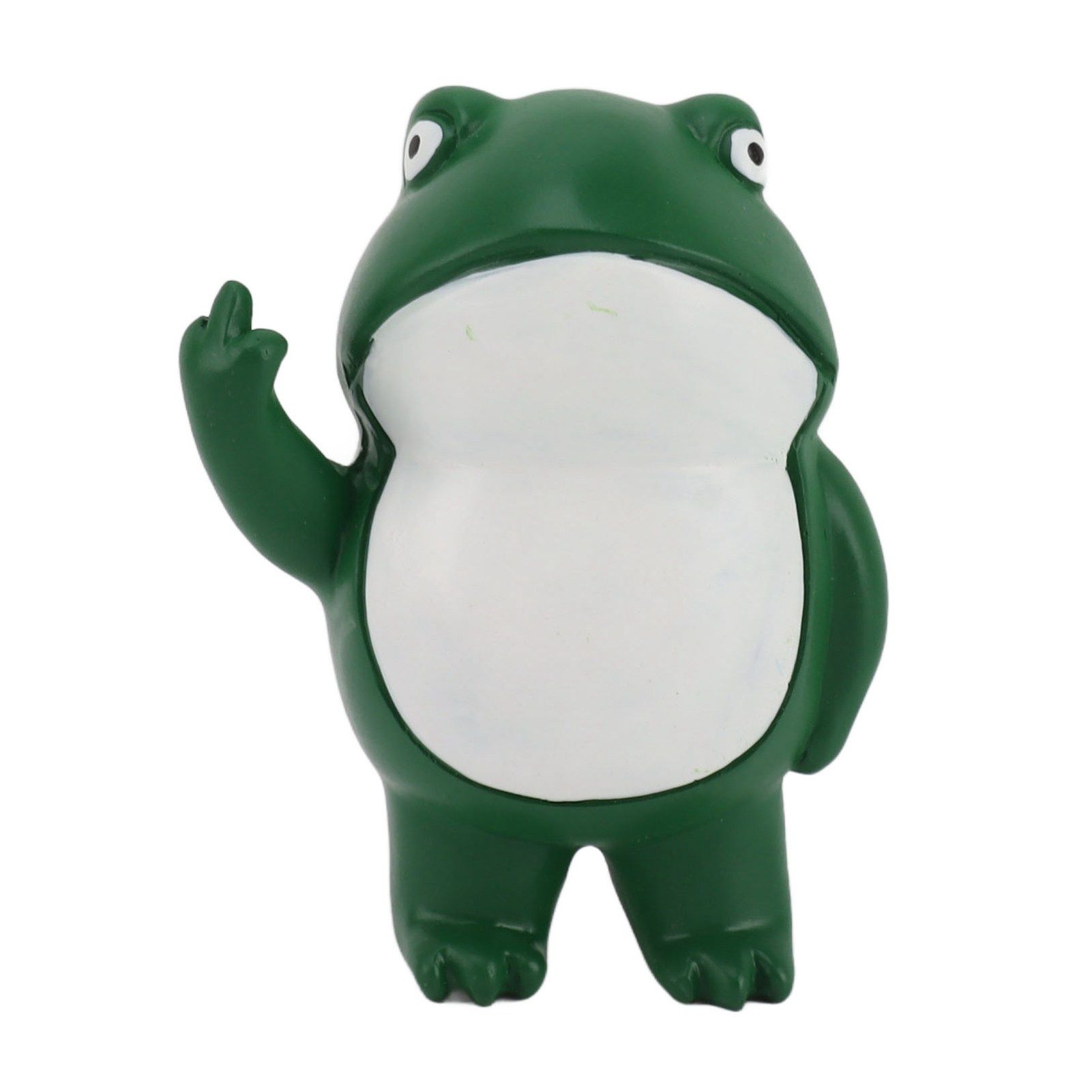 Rebellious Frog Figurine Middle Finger Frog Resin Ornament Frog Craft Decoration Sculpture for Home Office Desktop - Image 1