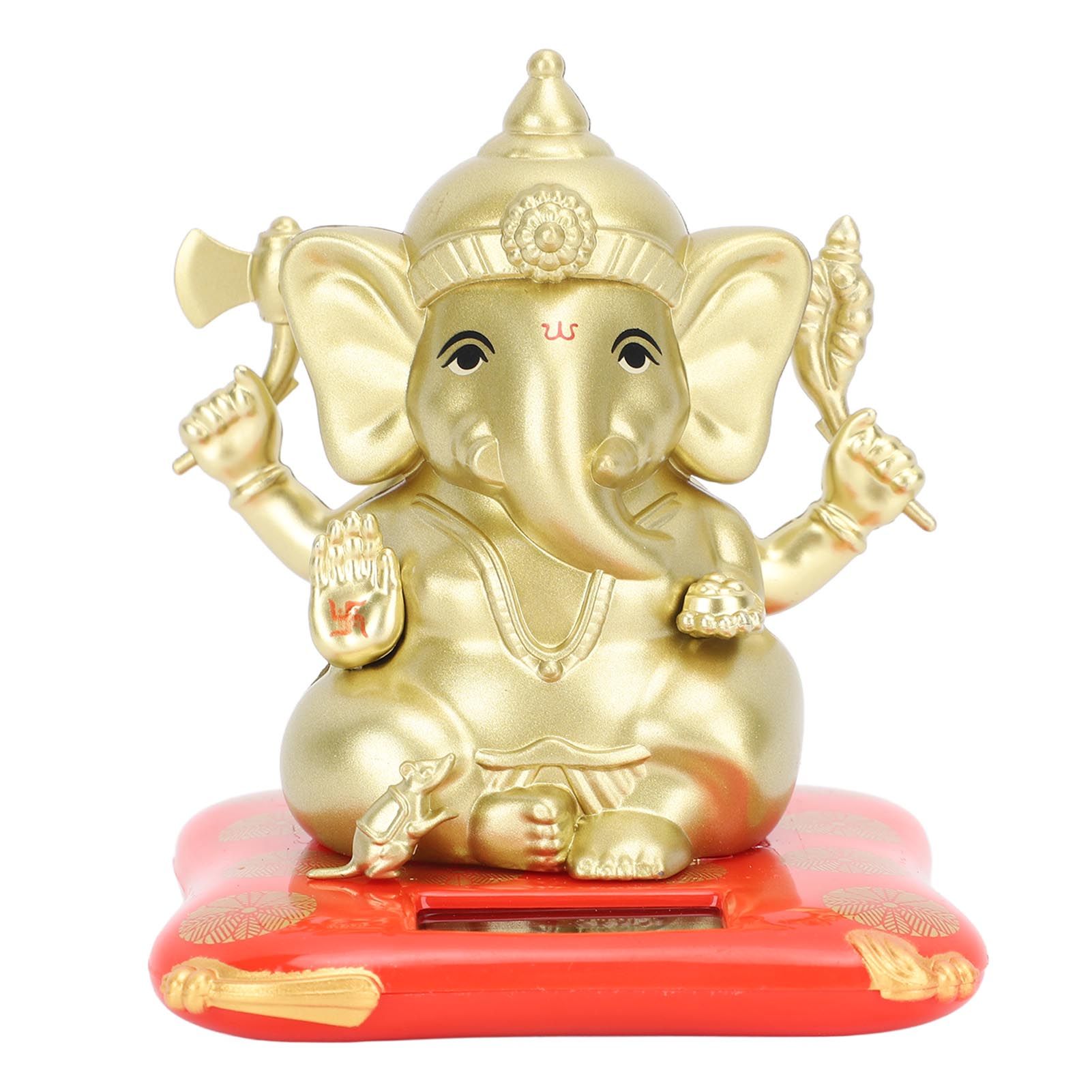 Car Solar Bobble Head Toy Exquisite Environmentally Friendly Elephant Swinging Dancing Toy Gold - Image 1