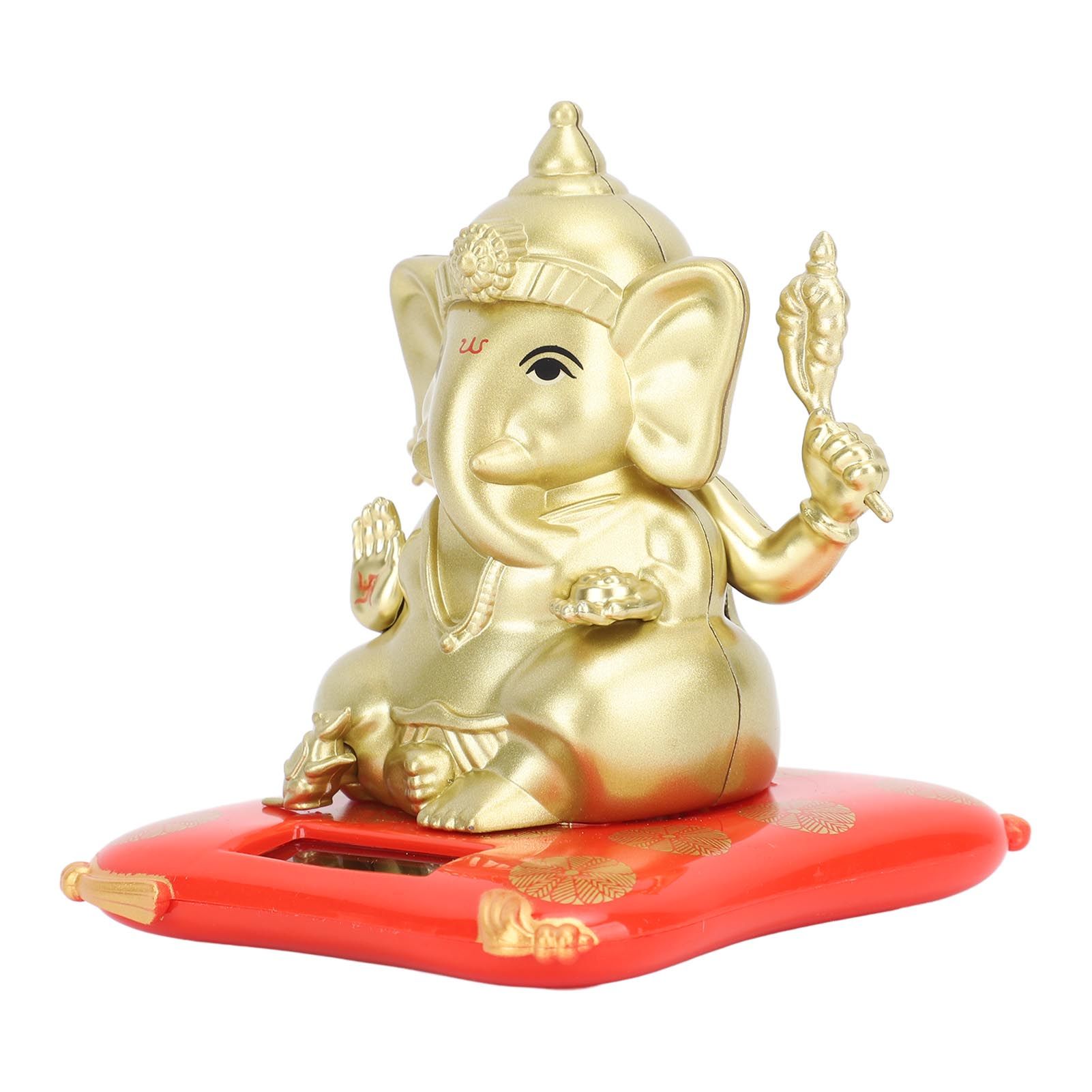 Car Solar Bobble Head Toy Exquisite Environmentally Friendly Elephant Swinging Dancing Toy Gold - Image 2