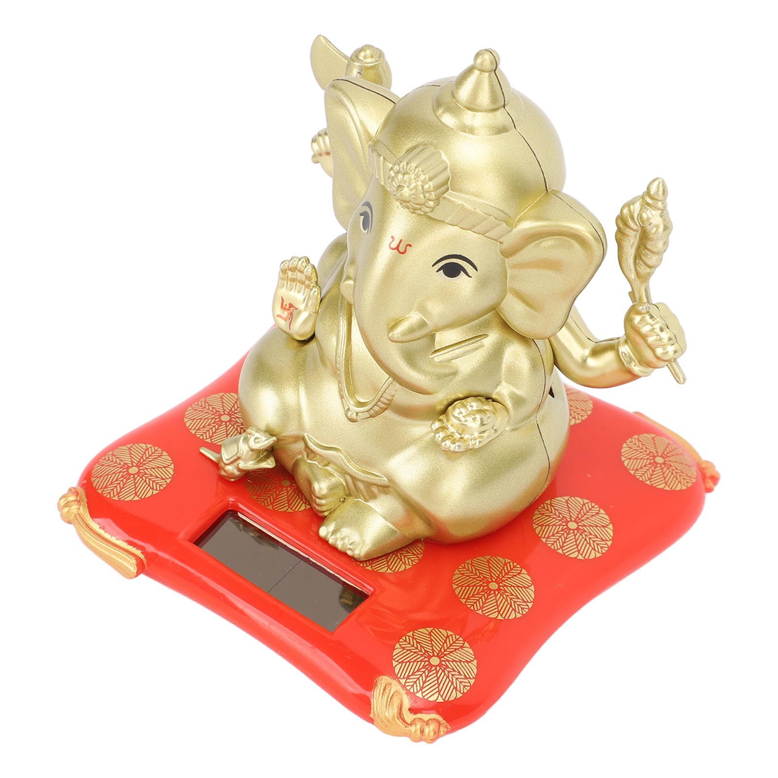Car Solar Bobble Head Toy Exquisite Environmentally Friendly Elephant Swinging Dancing Toy Gold - Image 4