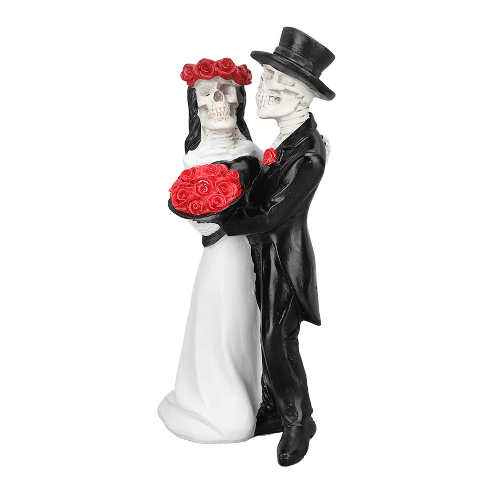 Skeleton Wedding Couple Statue Day of The Dead Dancing Skeleton Couple Halloween Romantic Wedding Bride Groom Figurine Resin - Image 2