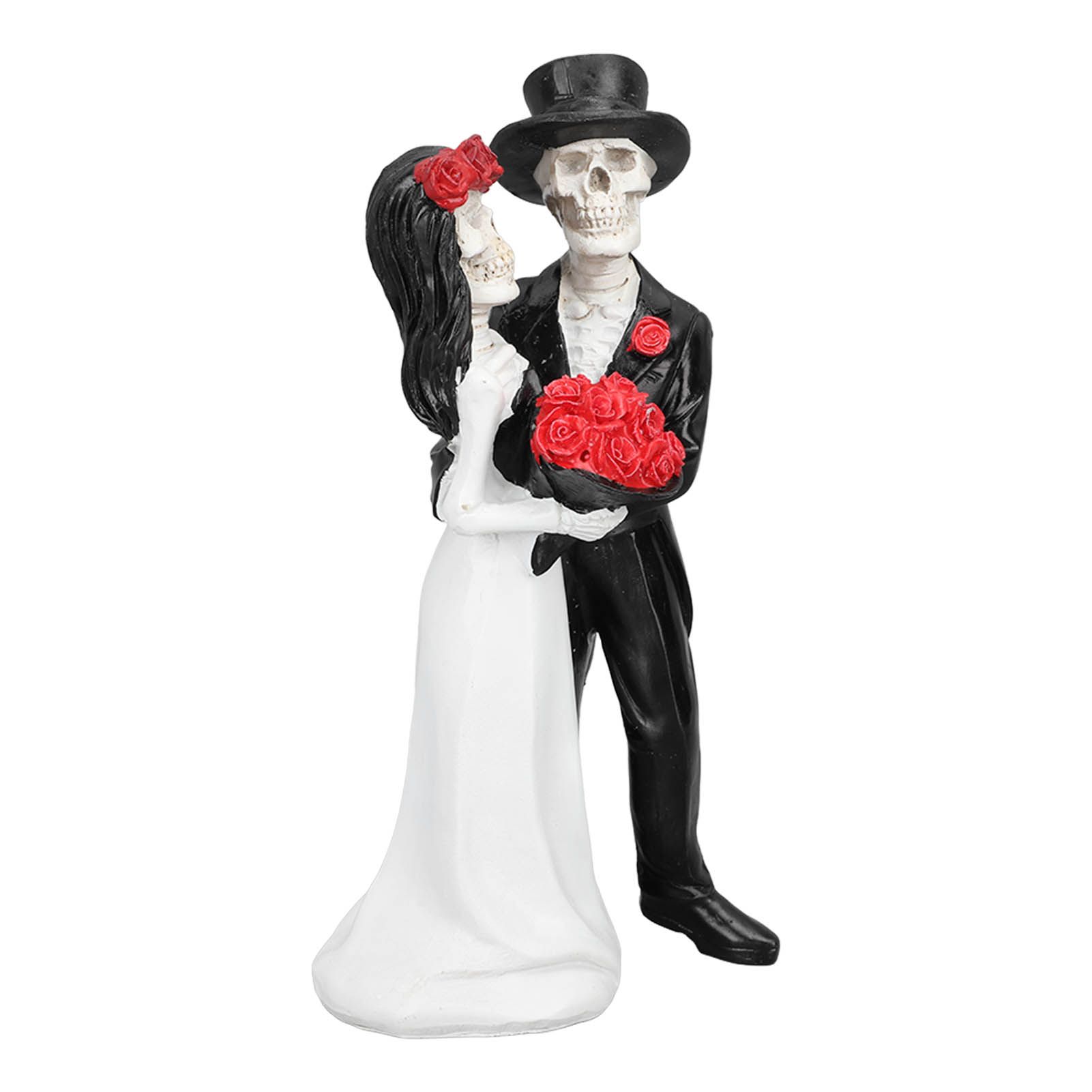 Skeleton Wedding Couple Statue Day of The Dead Dancing Skeleton Couple Halloween Romantic Wedding Bride Groom Figurine Resin - Image 3