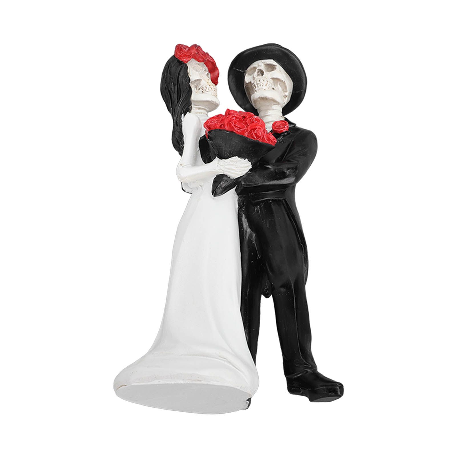 Skeleton Wedding Couple Statue Day of The Dead Dancing Skeleton Couple Halloween Romantic Wedding Bride Groom Figurine Resin - Image 5