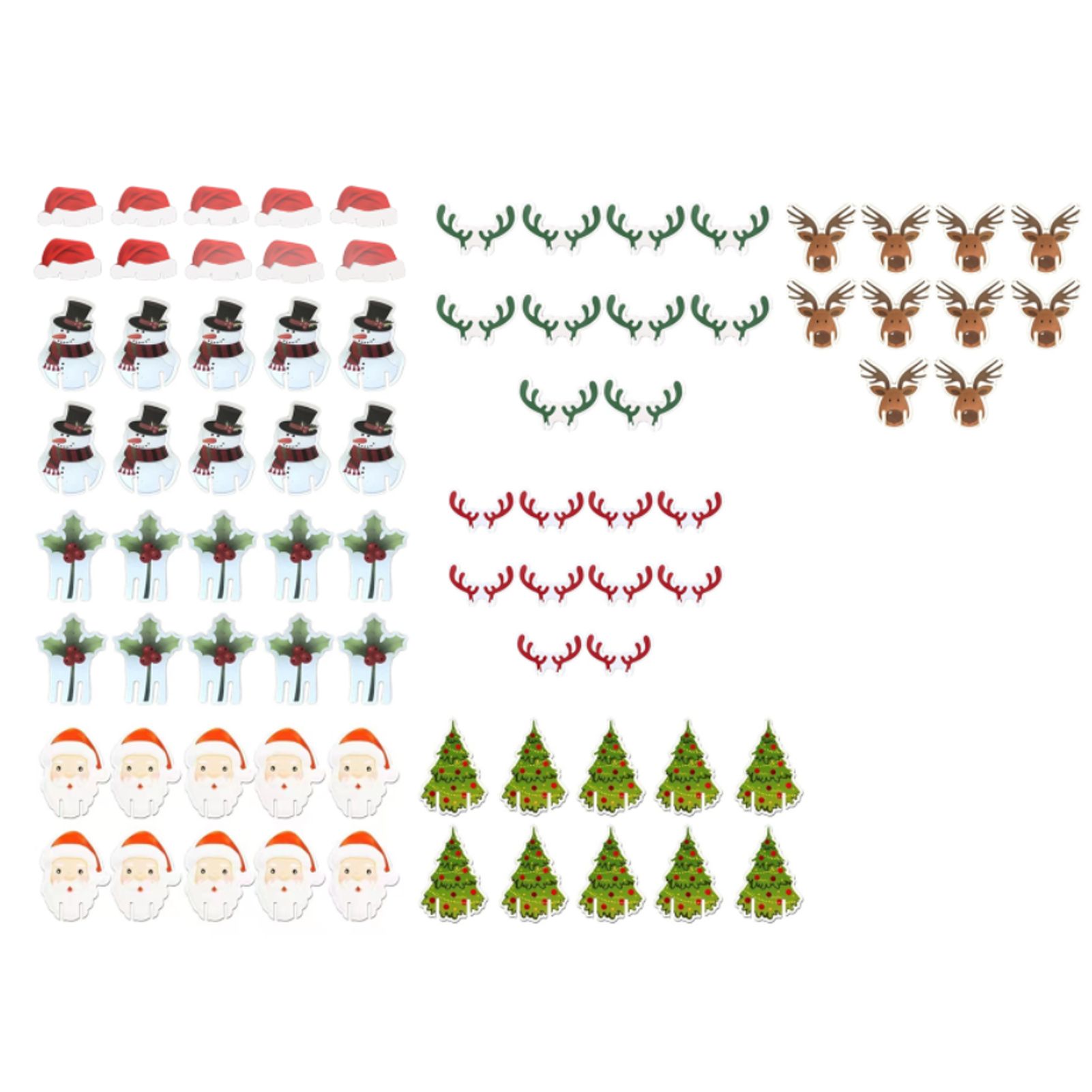 240 PCS Christmas Glass Cup Card Easy To Use Cute Pattern Xmas Party Wine Glass Decoration Card for Christmas - Image 1