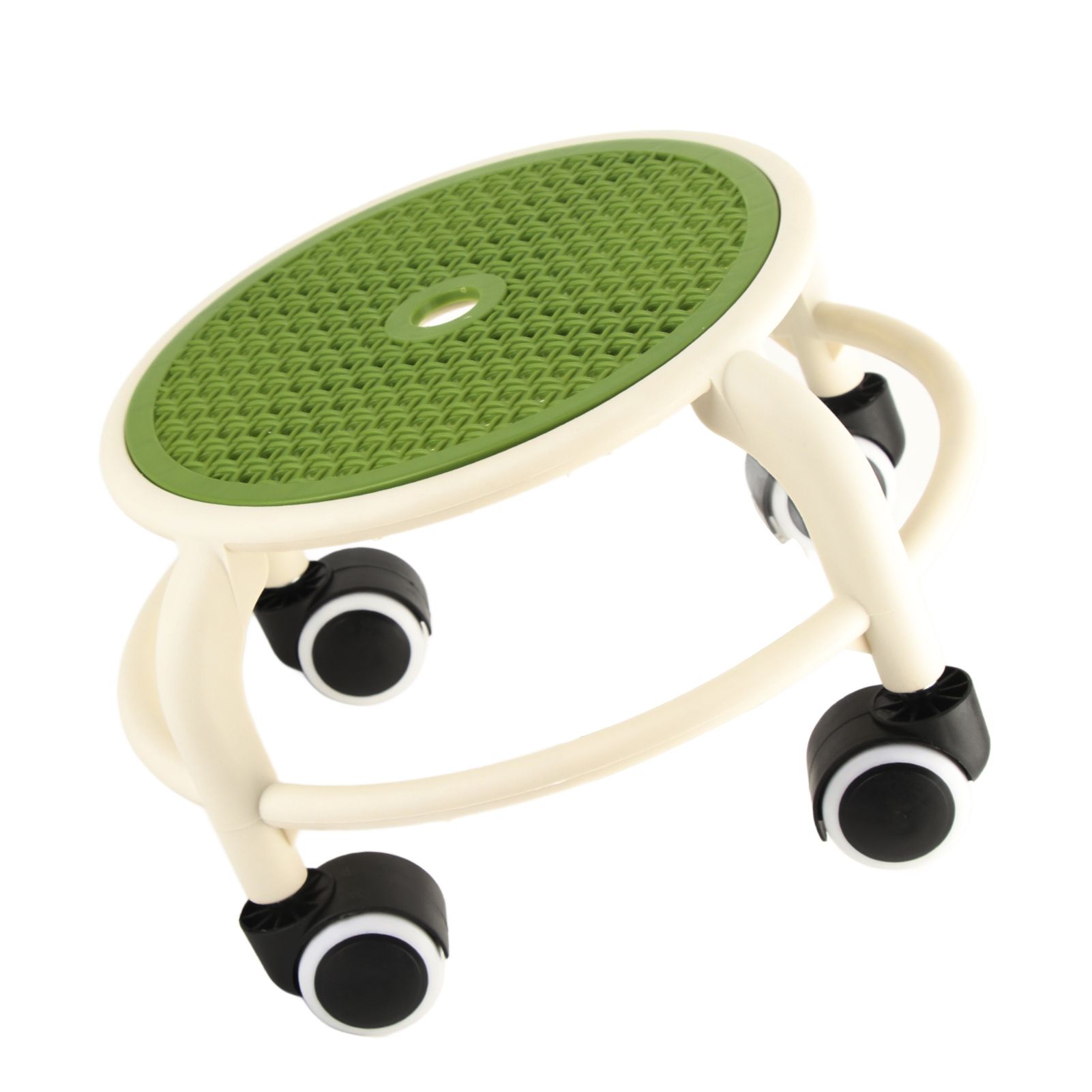Round Rolling Low Stool Comfortable Universal Wheel Movable Mini Stool High Weight Capacity for Home Green - Image 2