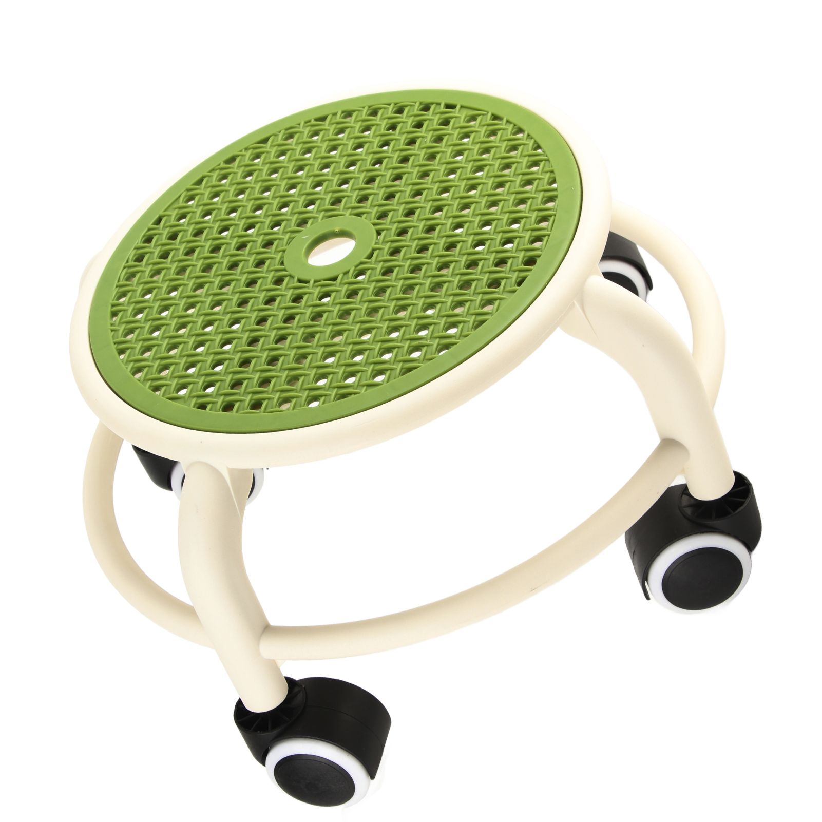 Round Rolling Low Stool Comfortable Universal Wheel Movable Mini Stool High Weight Capacity for Home Green - Image 3