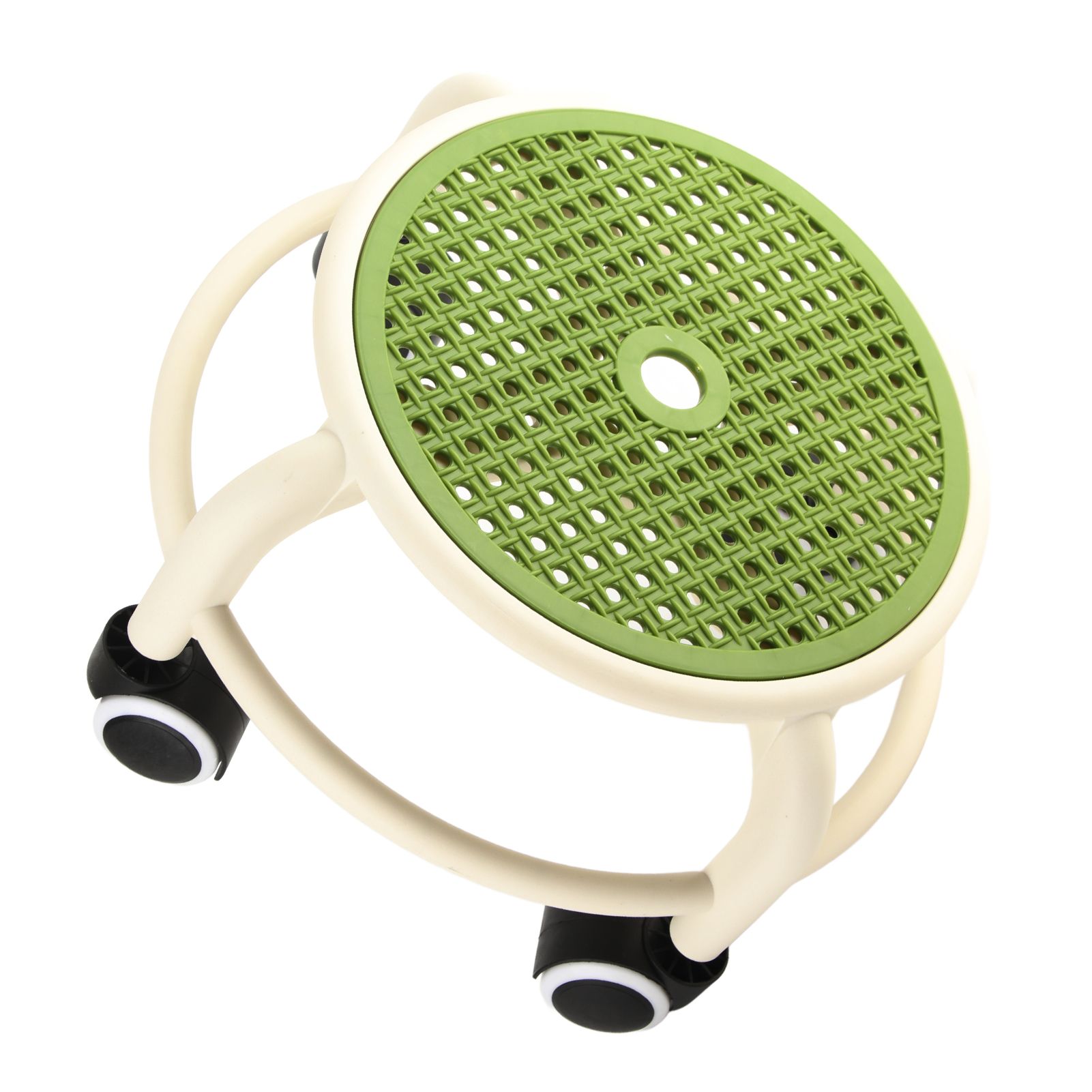 Round Rolling Low Stool Comfortable Universal Wheel Movable Mini Stool High Weight Capacity for Home Green - Image 4