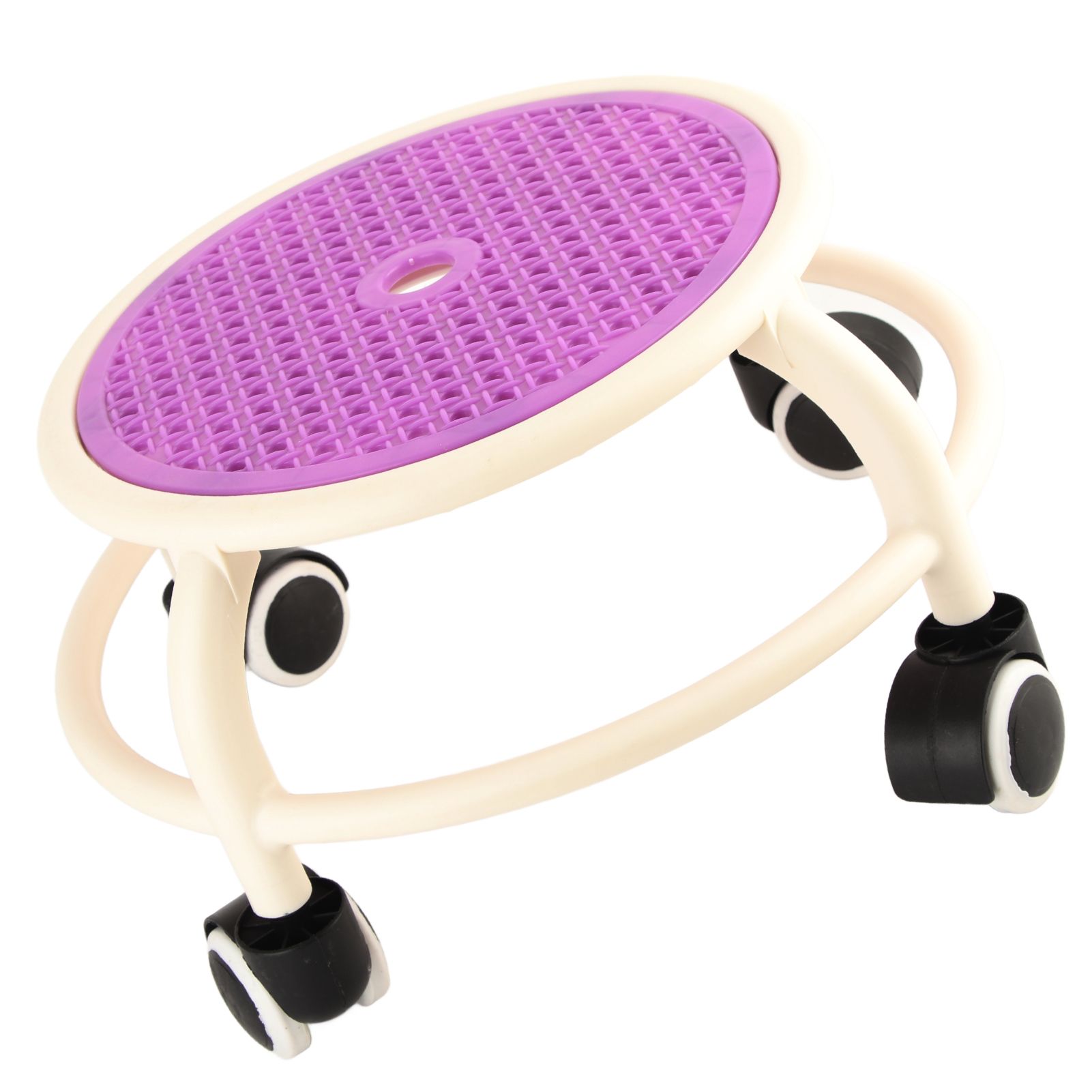 Round Rolling Low Stool Comfortable Universal Wheel Movable Mini Stool High Weight Capacity for Home Purple - Image 8
