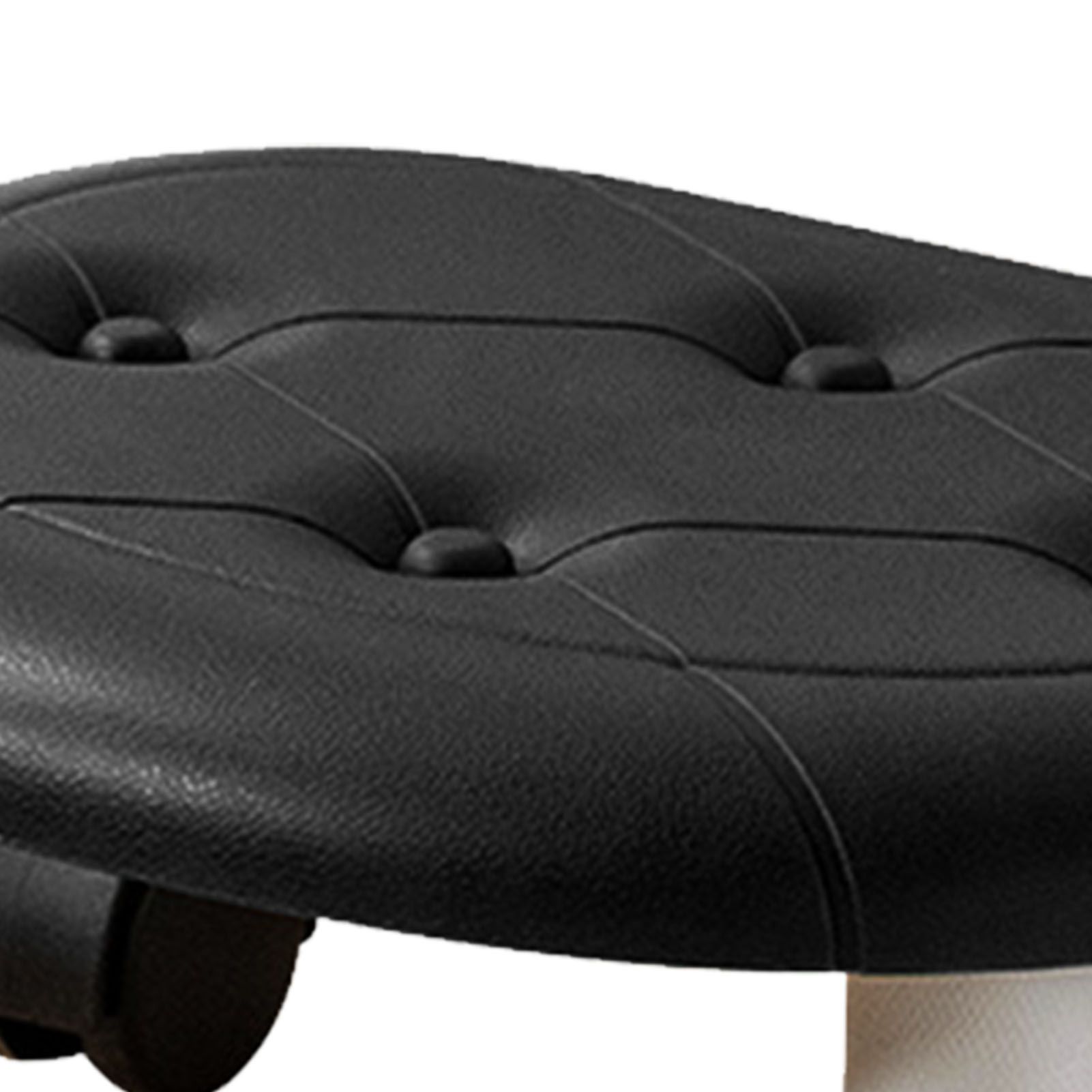 Round Low Rolling Stools Fuax Leather Universal Wheel Small Roller Swivel Stool High Weight Capacity for Home Black - Image 8