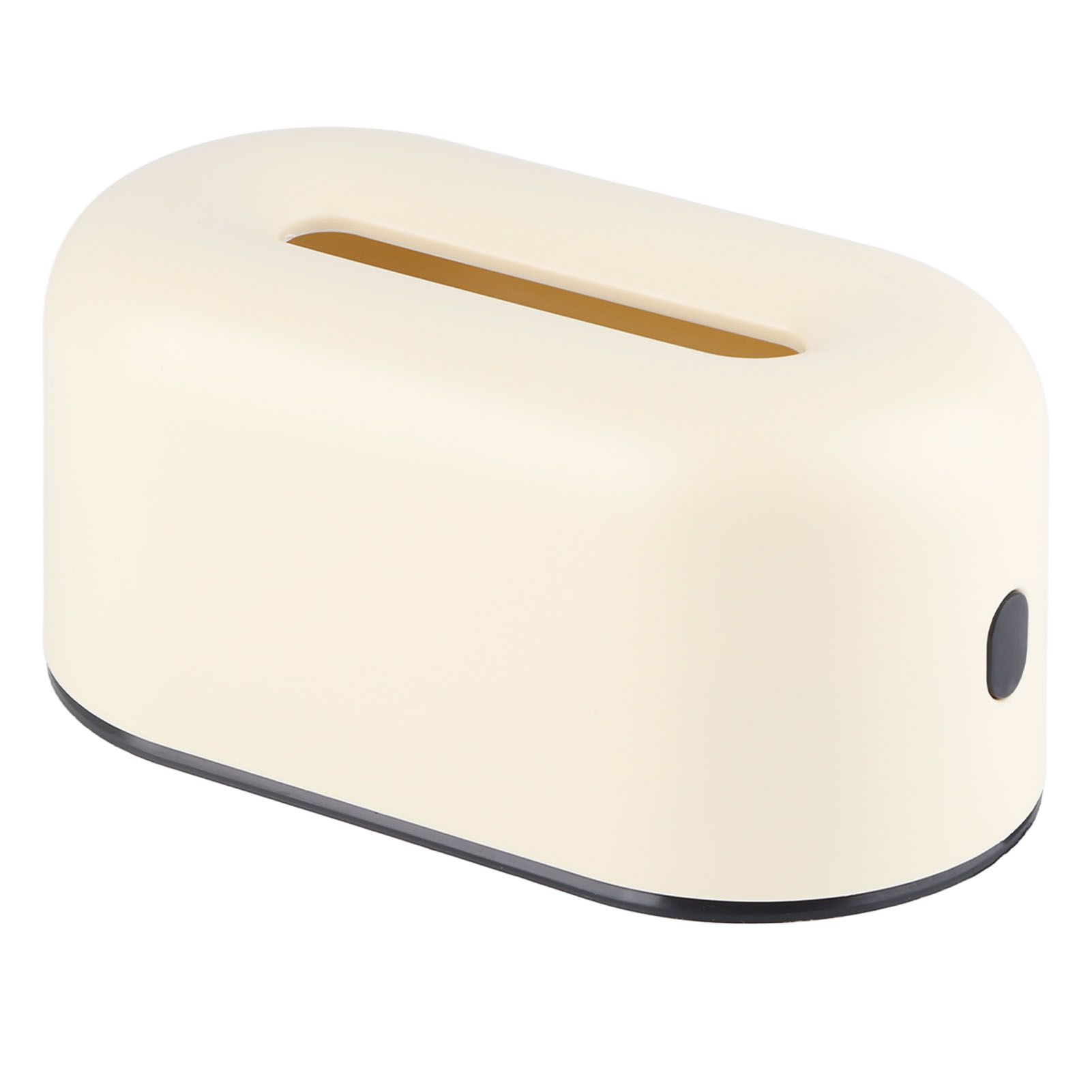 Tissue Box Holder Waterproof Simple Cream Yellow Wide Opening Plastic Tissue Paper Box for Office Bedroom Living Room - Image 1