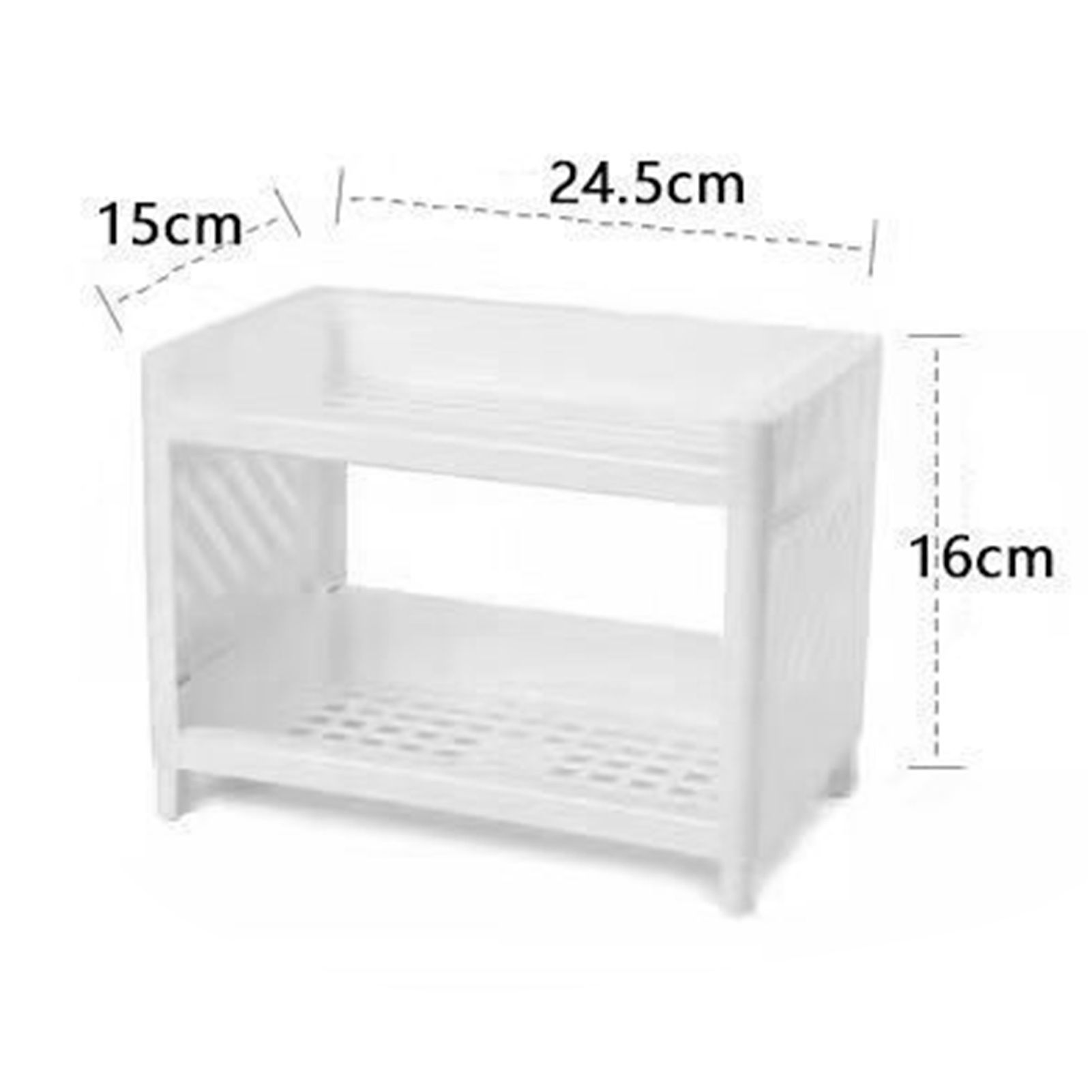 Desktop Storage Shelf Multifunctional Practical Durable Desktop Organizer for Bedroom White - Image 5