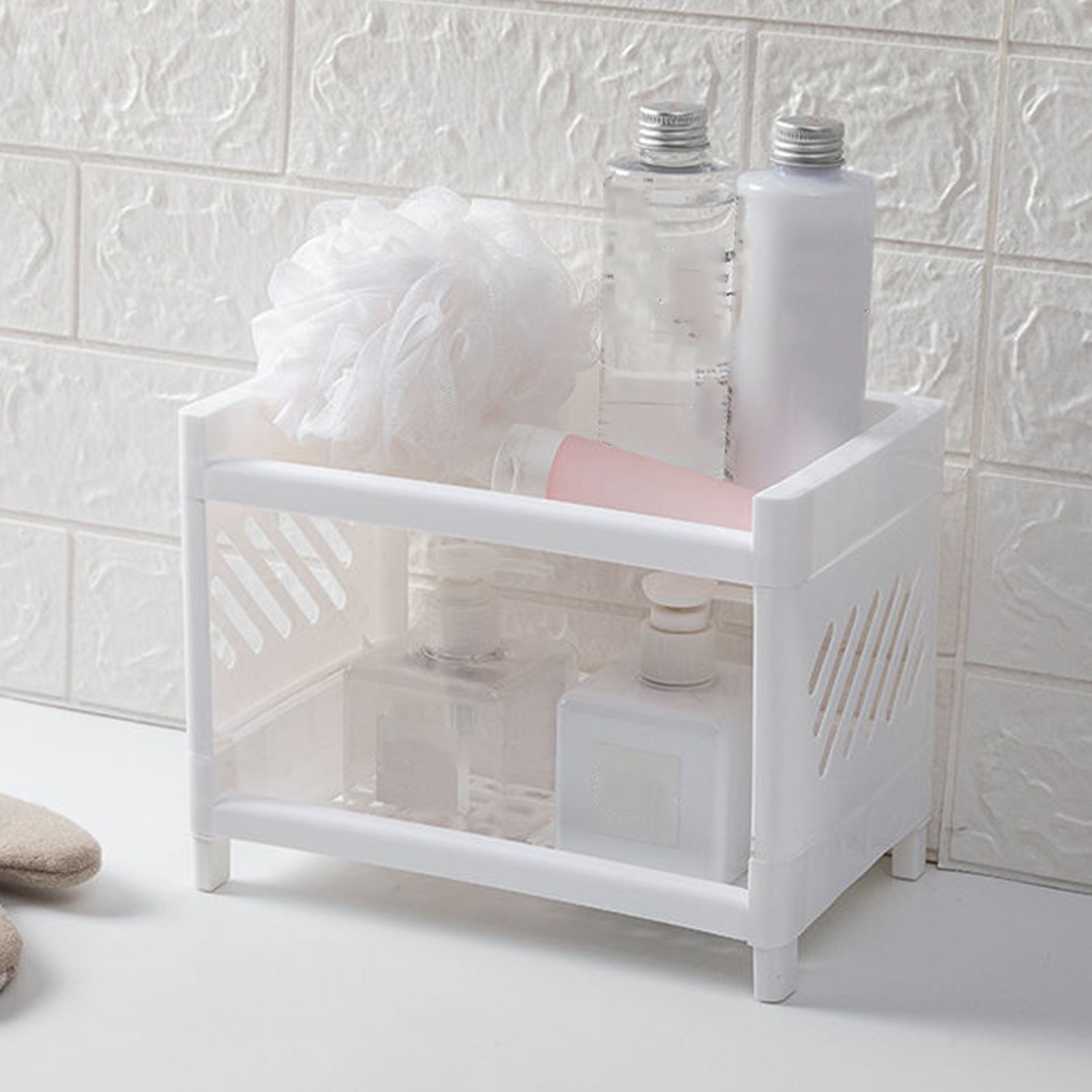 Desktop Storage Shelf Multifunctional Practical Durable Desktop Organizer for Bedroom White - Image 6