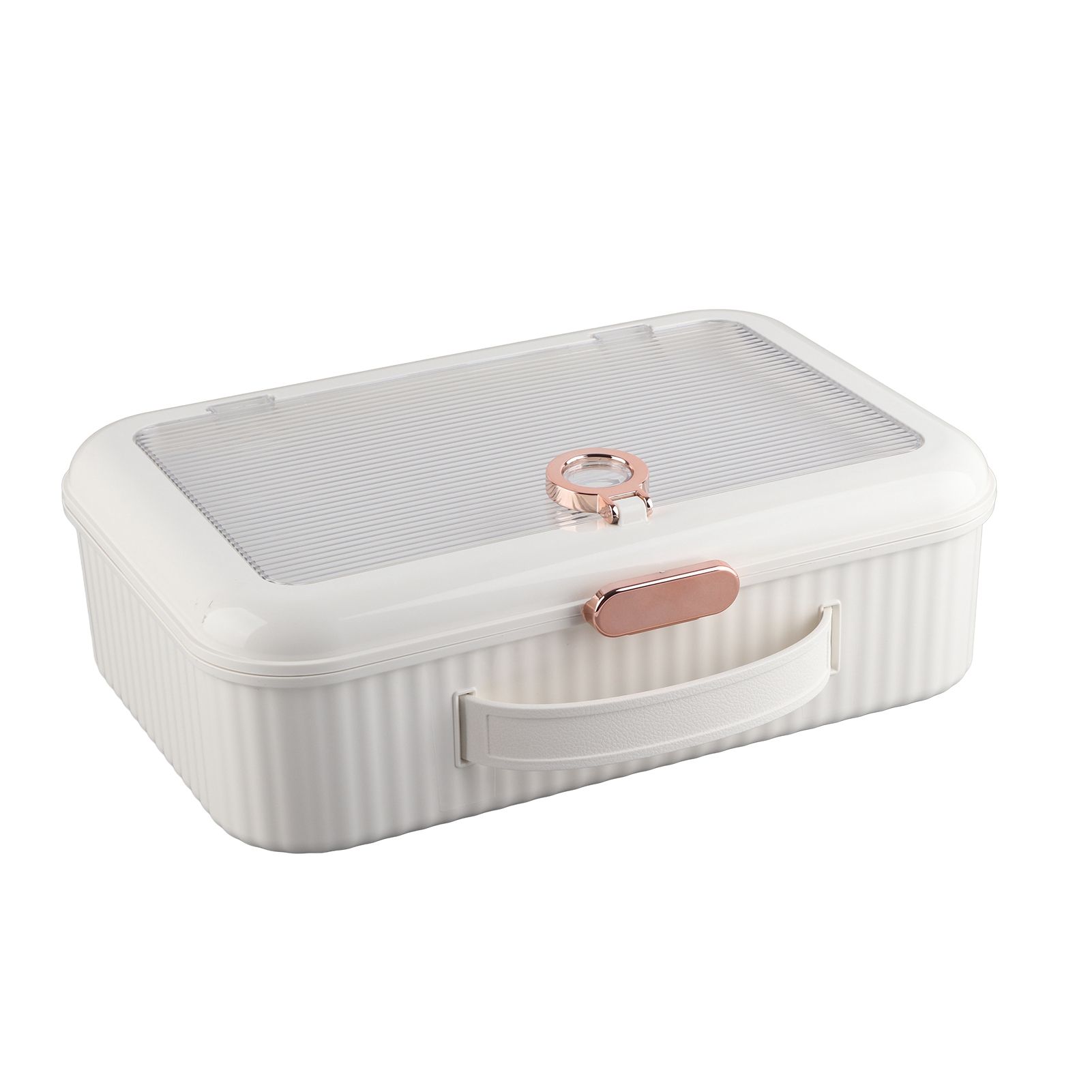 Multifunctional Document Storage Box Large Capacity Two Layer Liner Home Certificate Organizer White - Image 1
