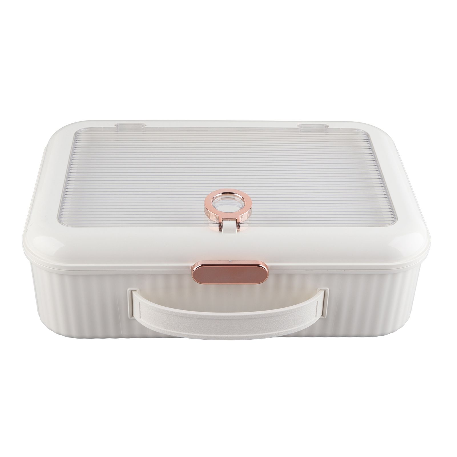 Multifunctional Document Storage Box Large Capacity Two Layer Liner Home Certificate Organizer White - Image 2