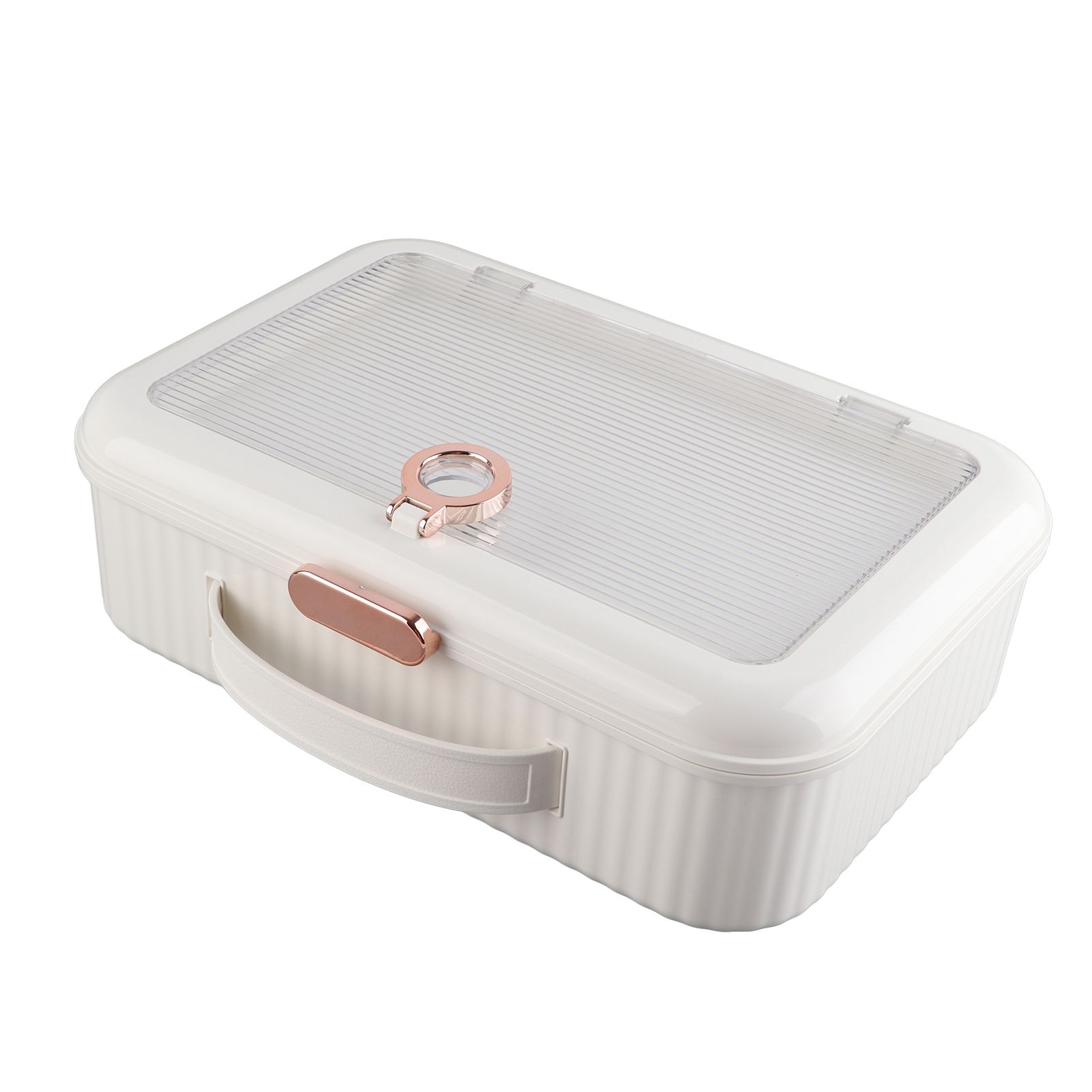 Multifunctional Document Storage Box Large Capacity Two Layer Liner Home Certificate Organizer White - Image 3