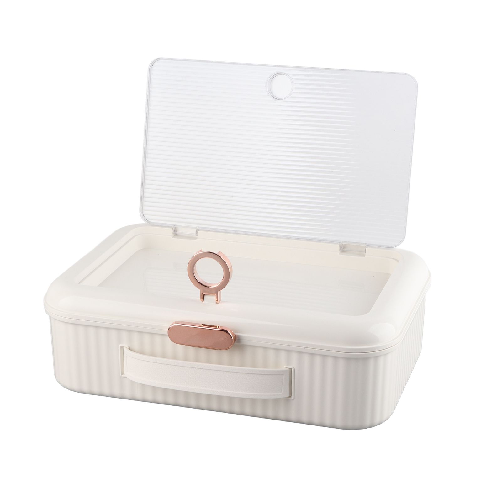 Multifunctional Document Storage Box Large Capacity Two Layer Liner Home Certificate Organizer White - Image 5