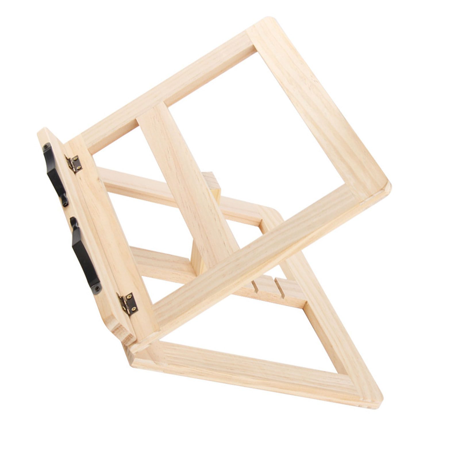 Wooden Book Stand Adjustable Book Holder Reading Stand Recipe Cookbook Holder for Kid Adult Home Iron Clip - Image 4