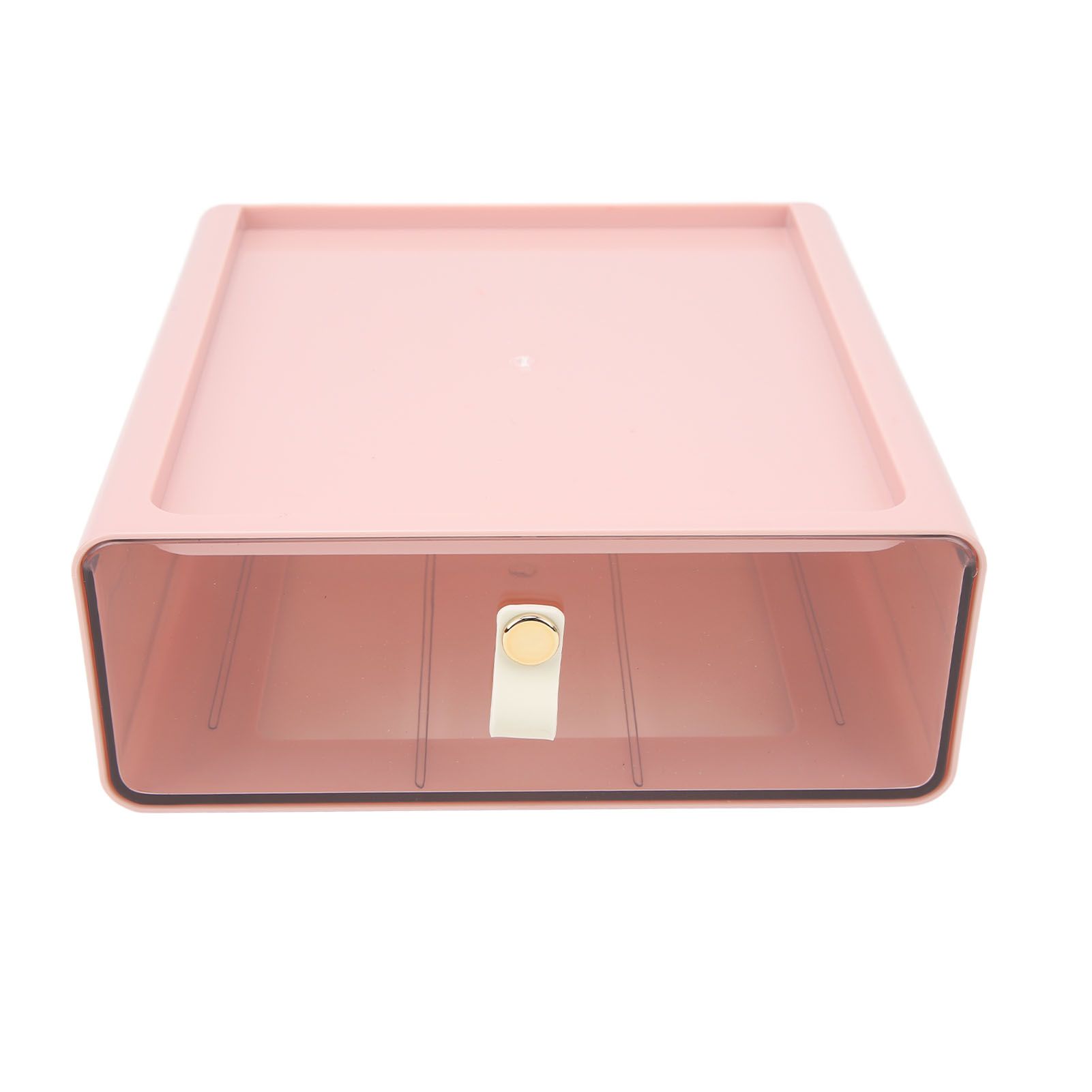 Clear Drawer Storage Box Large Capacity Desktop Drawer Storage Container Organizer for Office Pink - Image 1