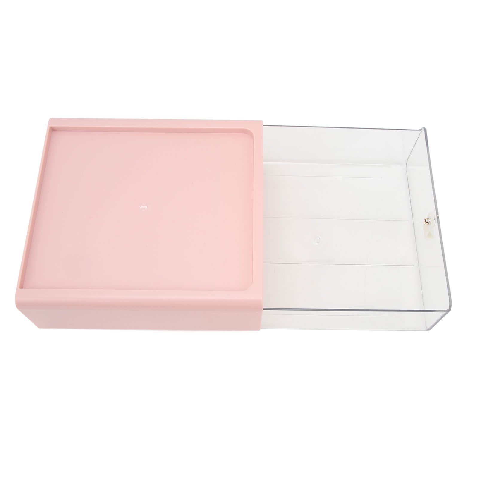Clear Drawer Storage Box Large Capacity Desktop Drawer Storage Container Organizer for Office Pink - Image 4