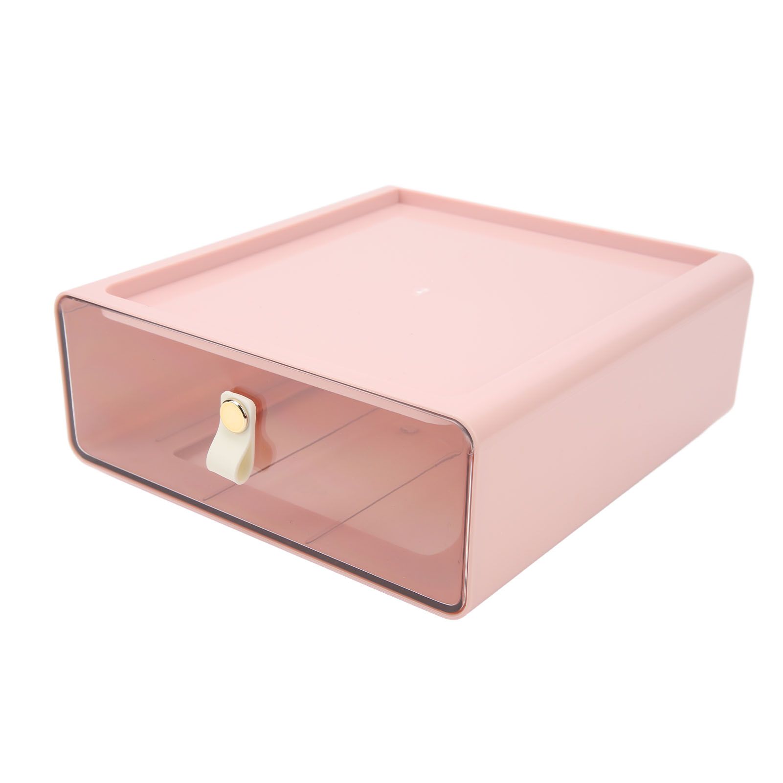 Clear Drawer Storage Box Large Capacity Desktop Drawer Storage Container Organizer for Office Pink - Image 5