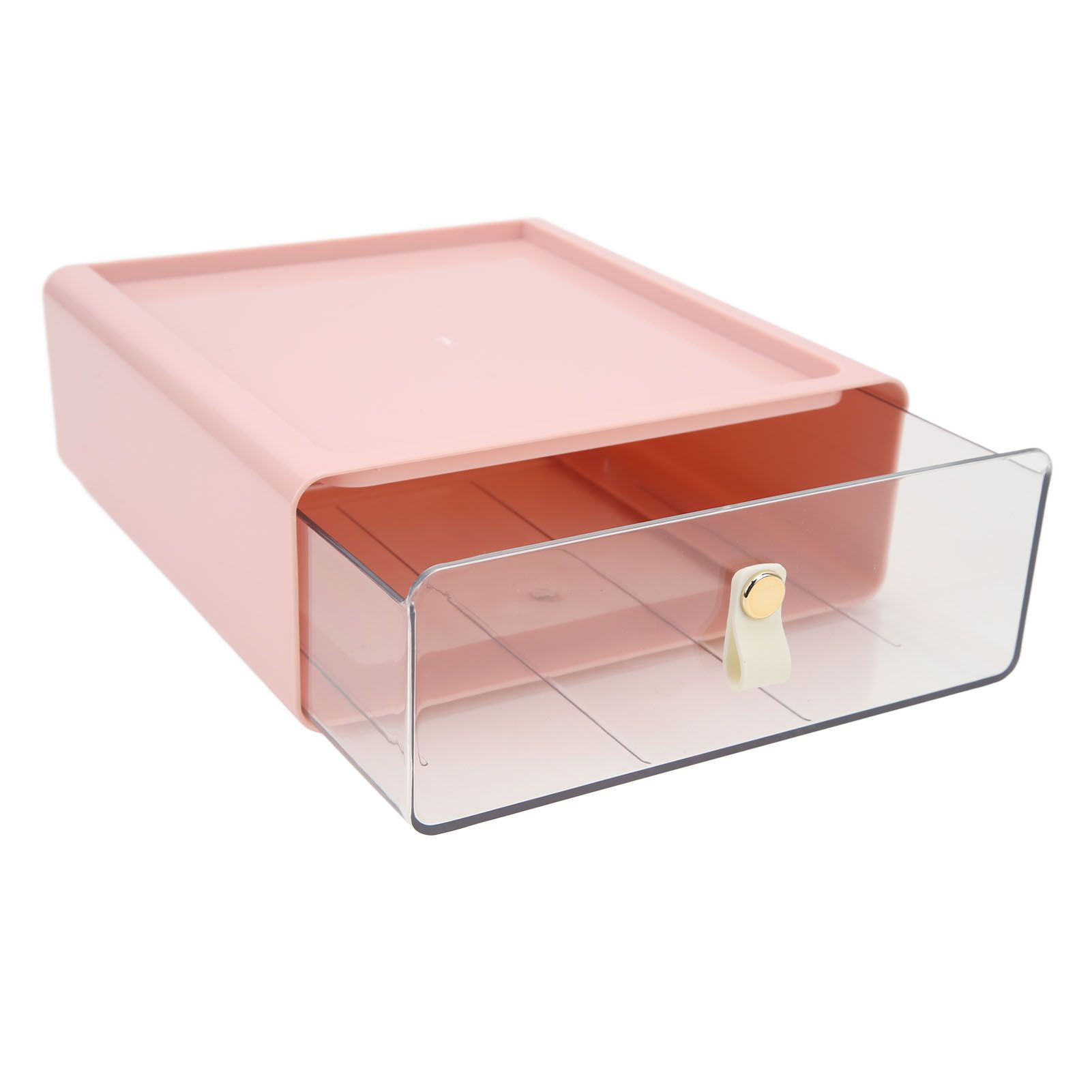 Clear Drawer Storage Box Large Capacity Desktop Drawer Storage Container Organizer for Office Pink - Image 7