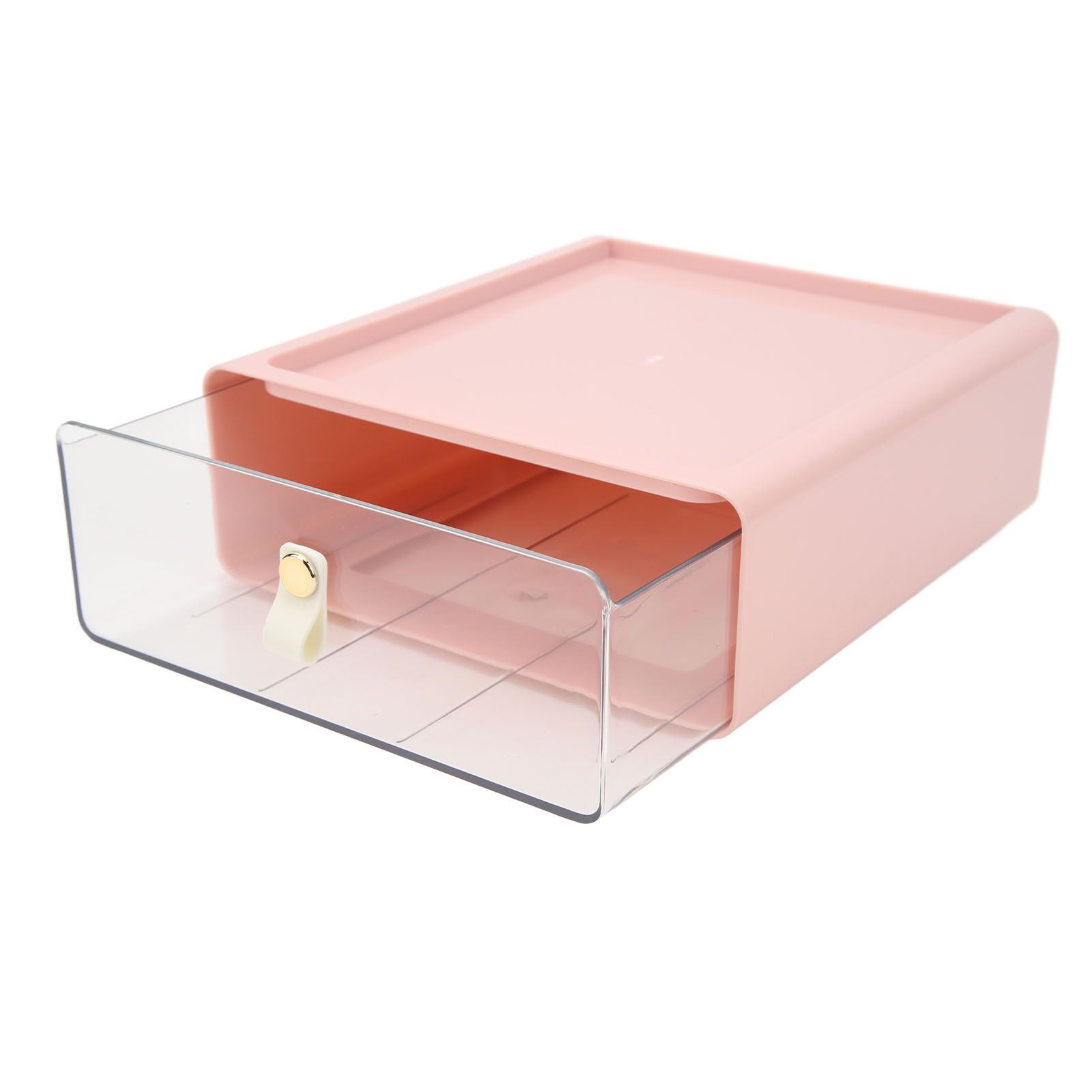 Clear Drawer Storage Box Large Capacity Desktop Drawer Storage Container Organizer for Office Pink - Image 8