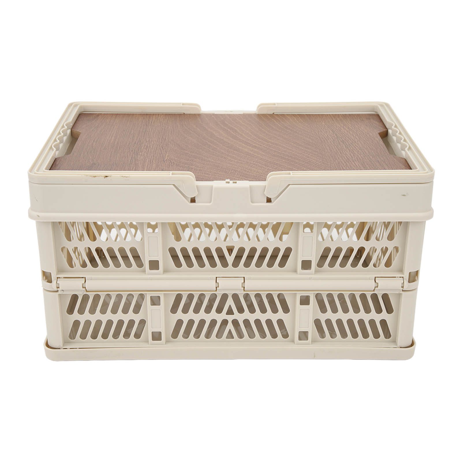 Camping Picnic Basket Foldable Large Capacity Multifunction Handheld Camping Storage Basket Camping Storage Box Grey White S - Image 2
