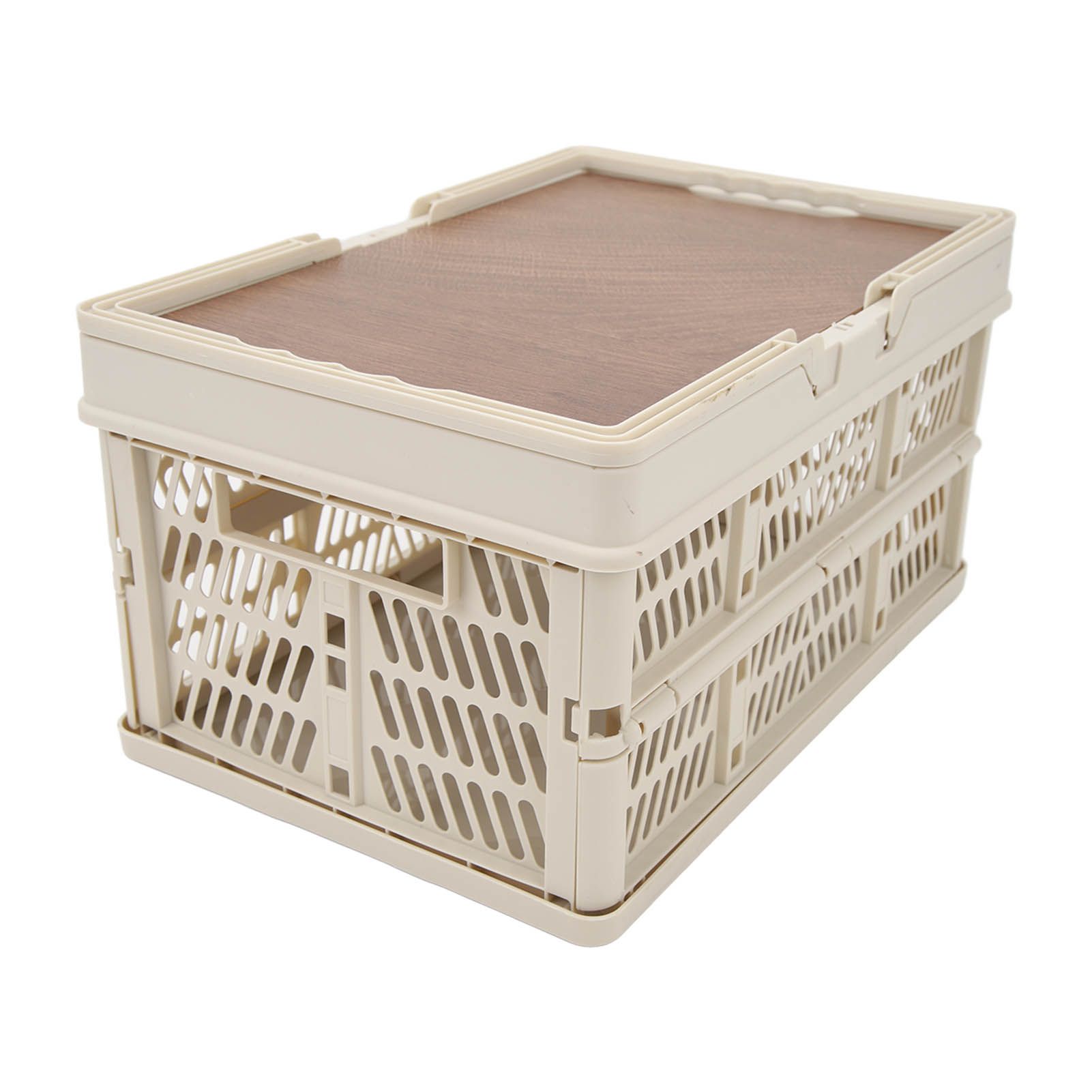 Camping Picnic Basket Foldable Large Capacity Multifunction Handheld Camping Storage Basket Camping Storage Box Grey White S - Image 6