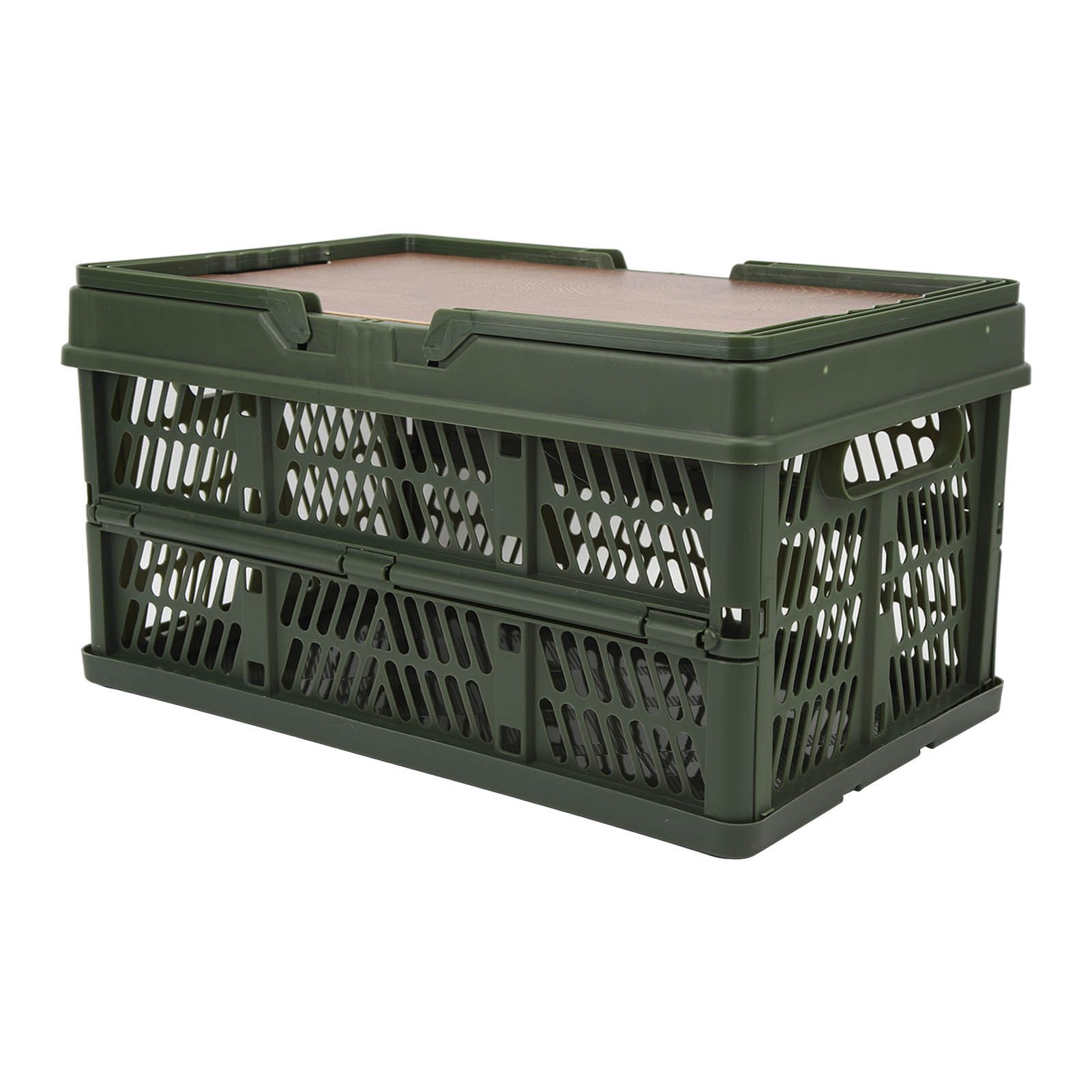 Camping Picnic Basket Foldable Large Capacity Multifunction Handheld Camping Storage Basket Camping Storage Box Green S - Image 3