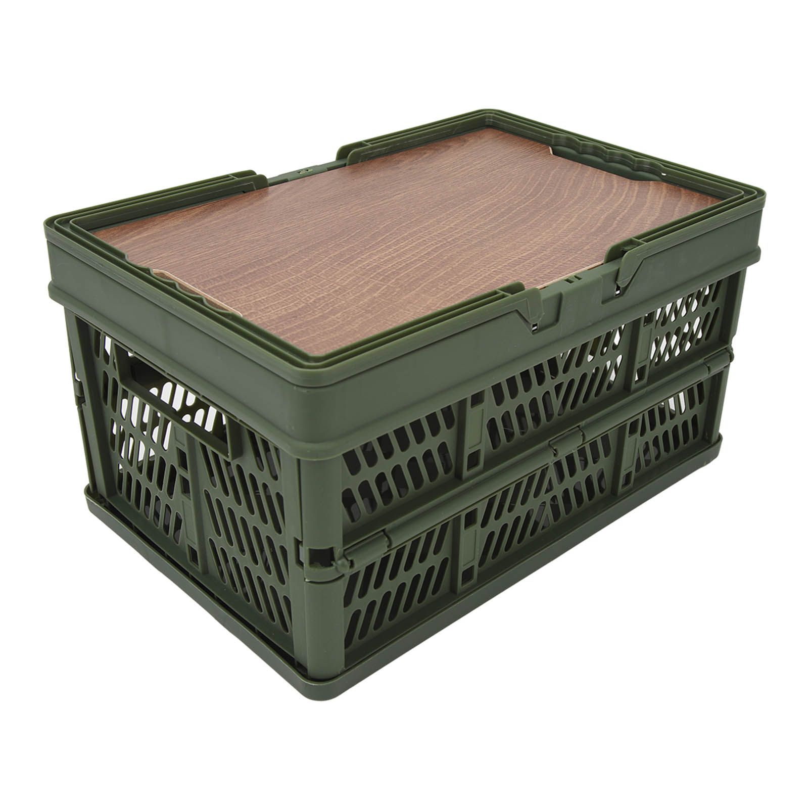 Camping Picnic Basket Foldable Large Capacity Multifunction Handheld Camping Storage Basket Camping Storage Box Green S - Image 6