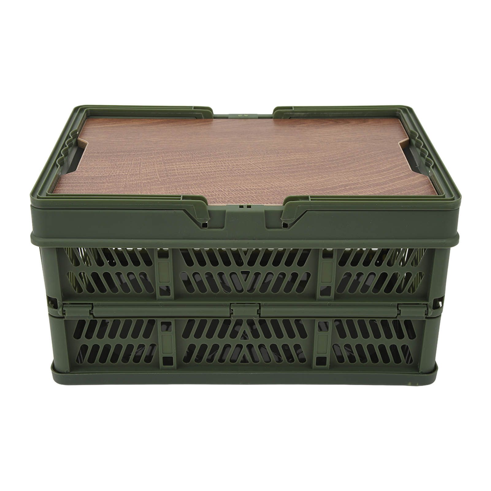 Camping Picnic Basket Foldable Large Capacity Multifunction Handheld Camping Storage Basket Camping Storage Box Green M - Image 2