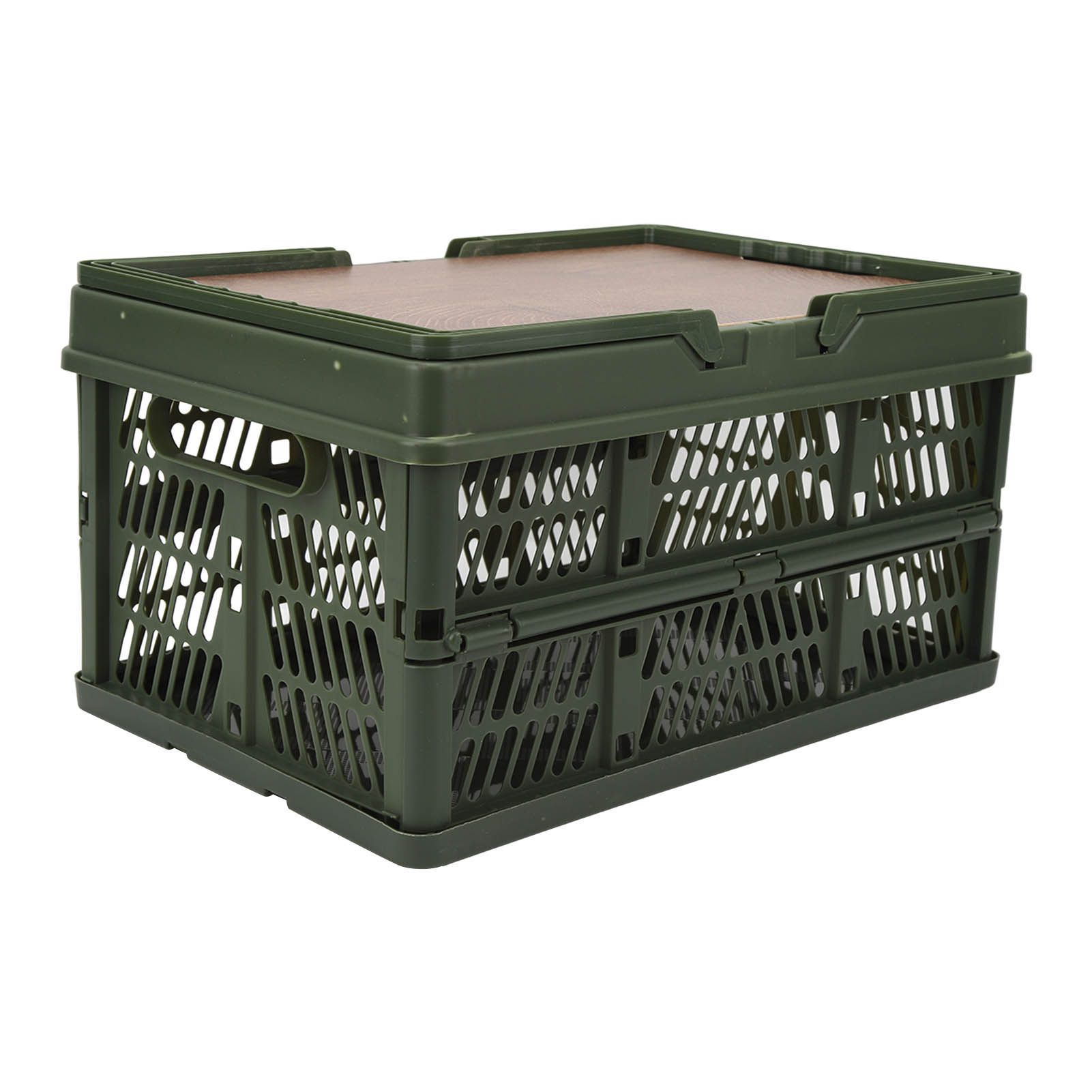 Camping Picnic Basket Foldable Large Capacity Multifunction Handheld Camping Storage Basket Camping Storage Box Green M - Image 4