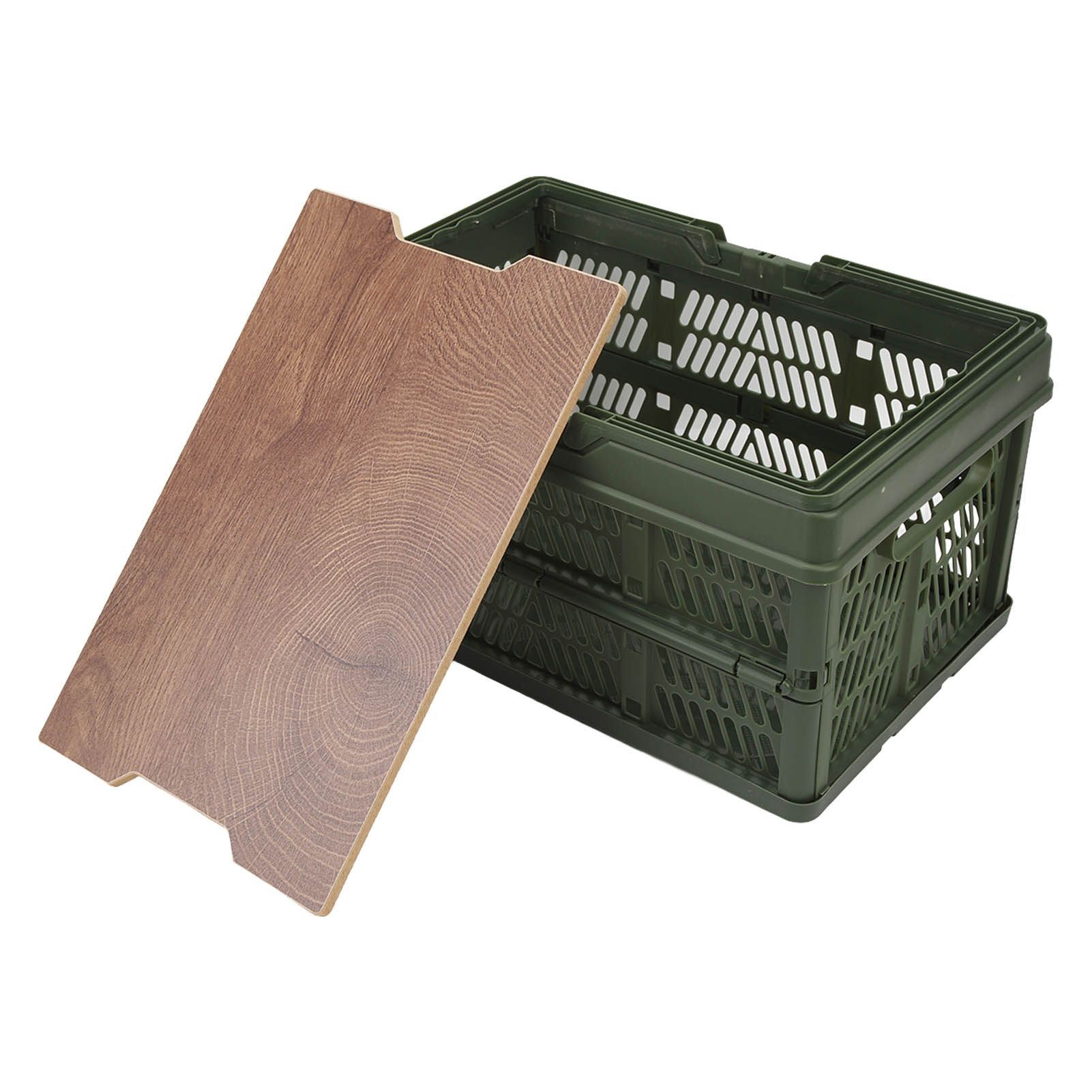 Camping Picnic Basket Foldable Large Capacity Multifunction Handheld Camping Storage Basket Camping Storage Box Green M - Image 7