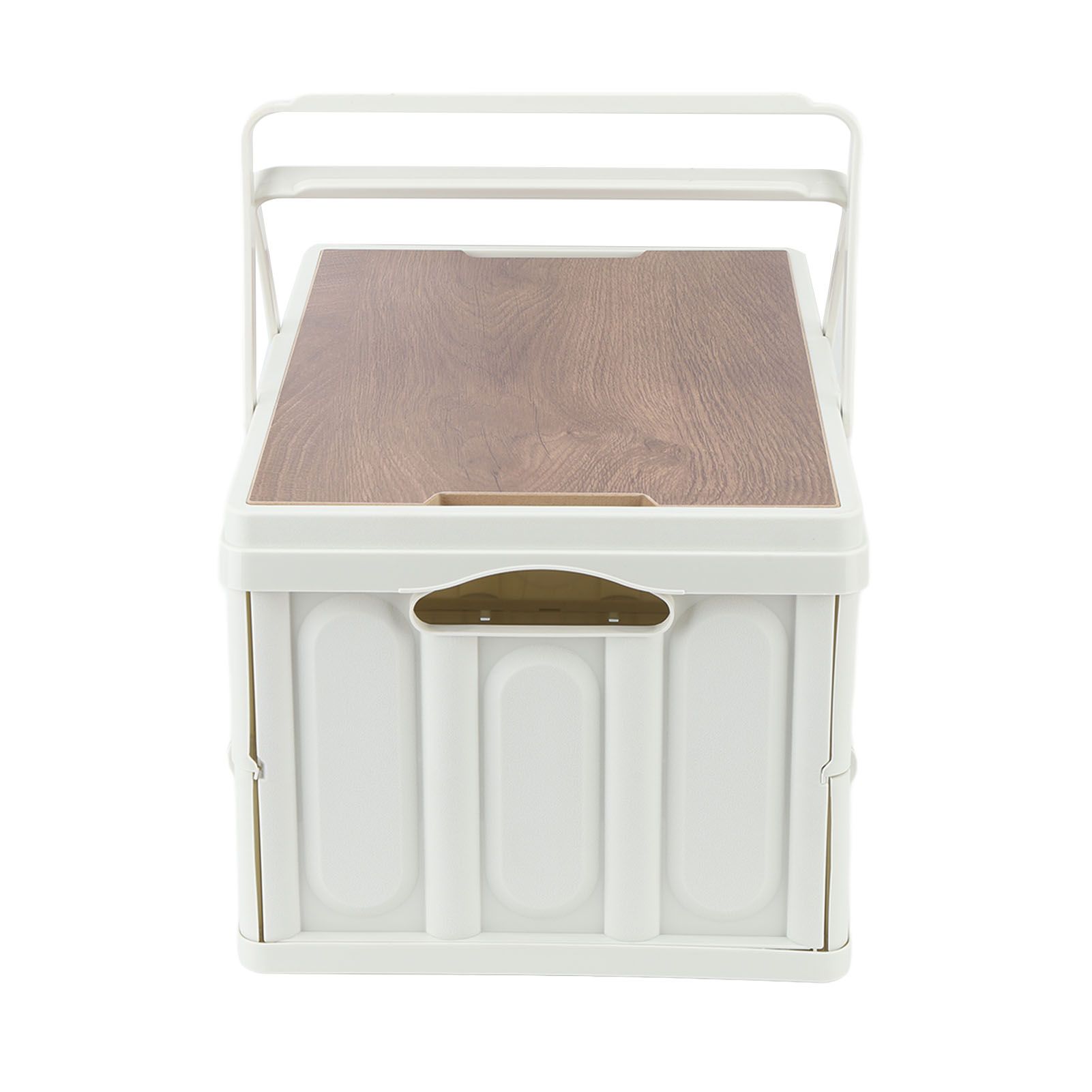 Camp Box Outdoor Camping Portable Storage Box with Handle Removable Foldable Camping Portable Wooden Lid Storage Box S - Image 2