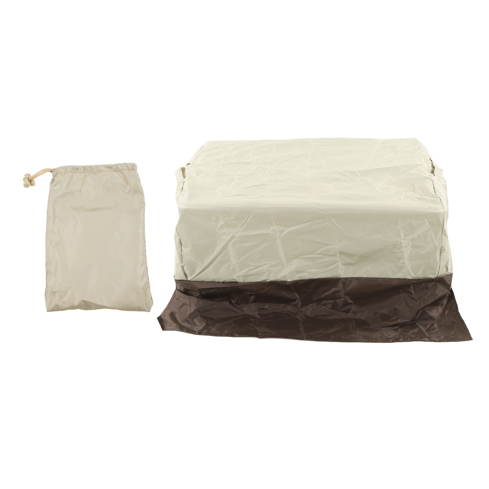 BBQ Grill Cover Waterproof Oxford Cloth Outdoor Rainproof Dustproof Sunproof Built in Grill Top Cover Grill Cover Beige Coffe Color Blocking - Image 1