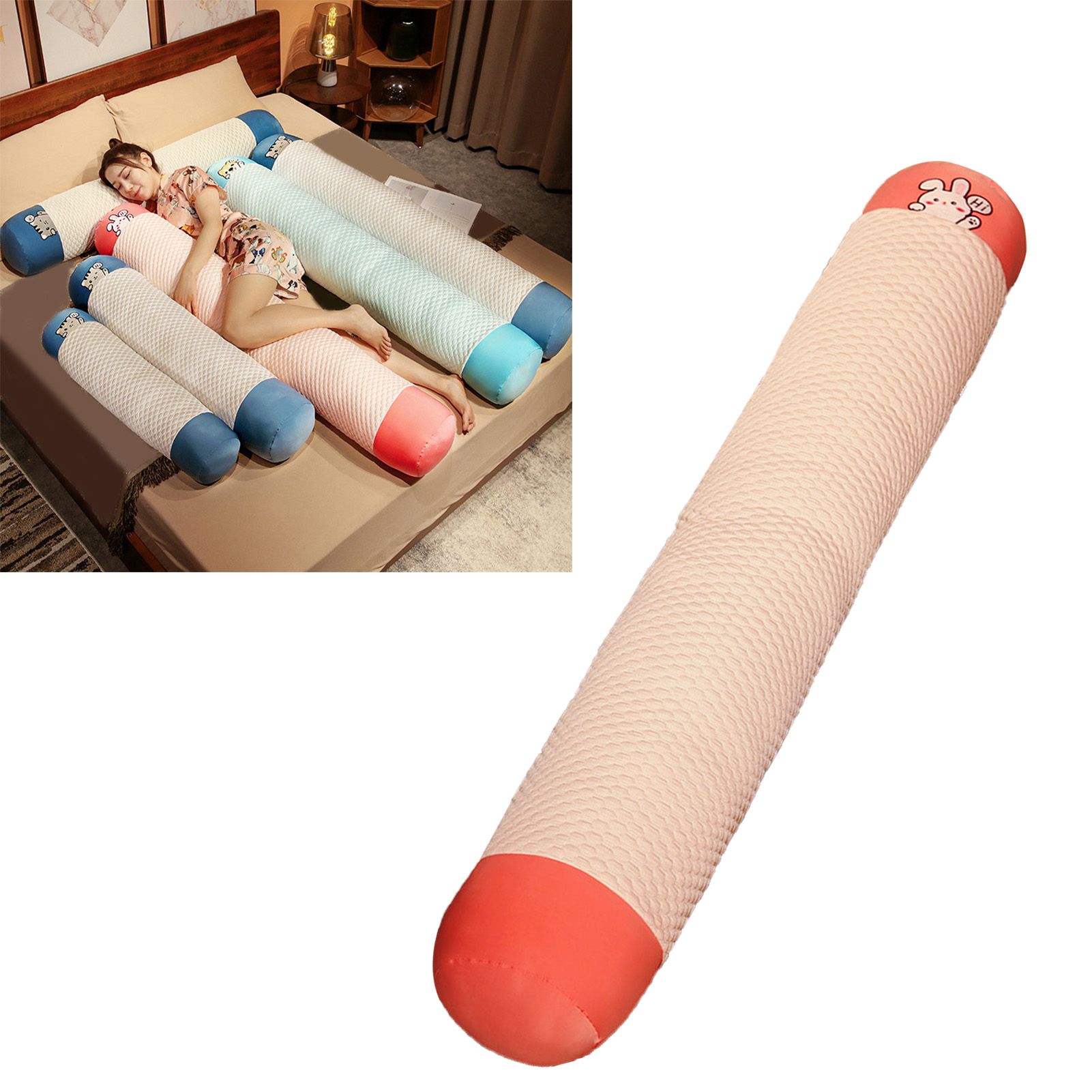 Cute Body Pillow Removable Washable Breathable Plush Soft Long Bed Pillow for Summer Sleeping Rabbit 85cm / 33.5in - Image 5