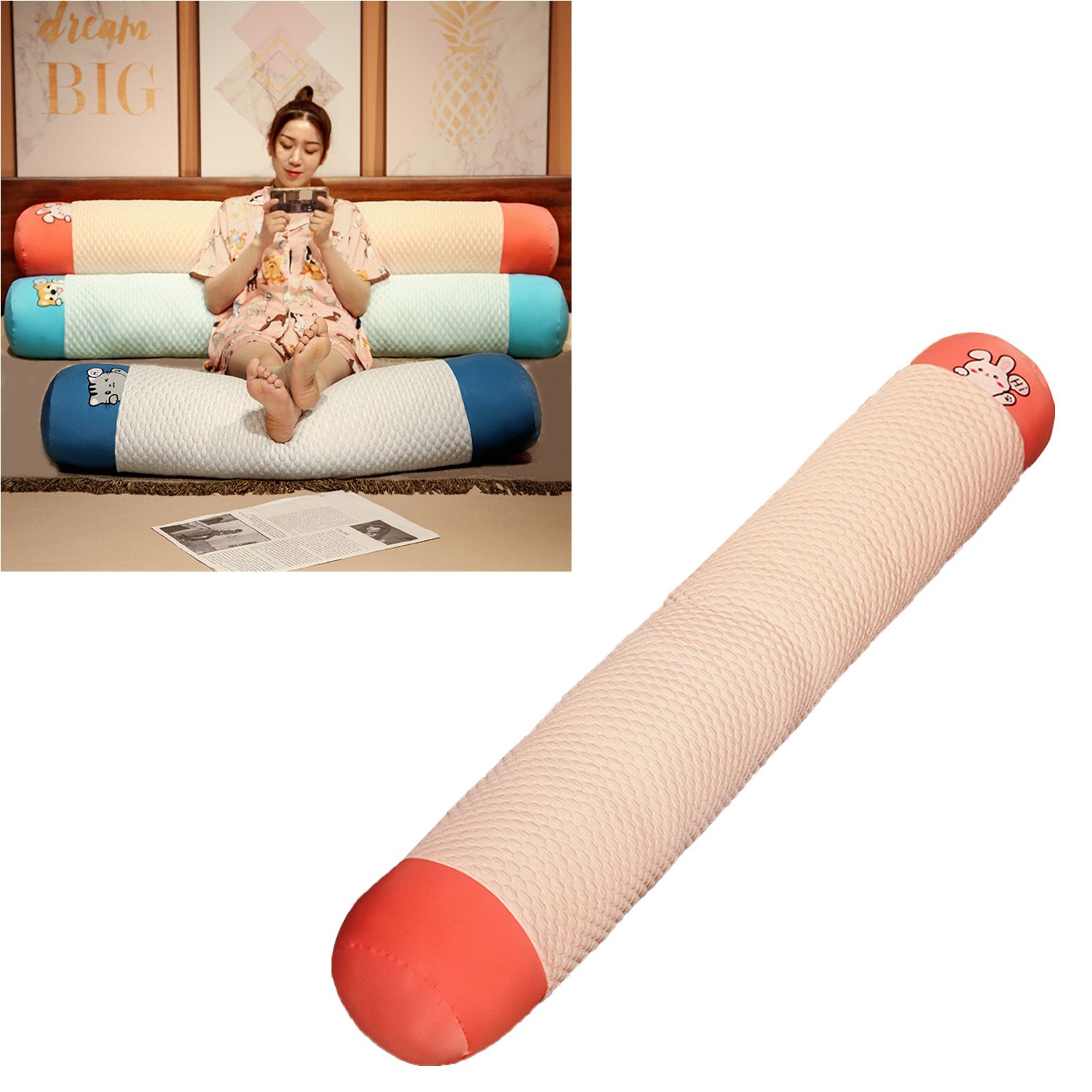 Cute Body Pillow Removable Washable Breathable Plush Soft Long Bed Pillow for Summer Sleeping Rabbit 85cm / 33.5in - Image 6