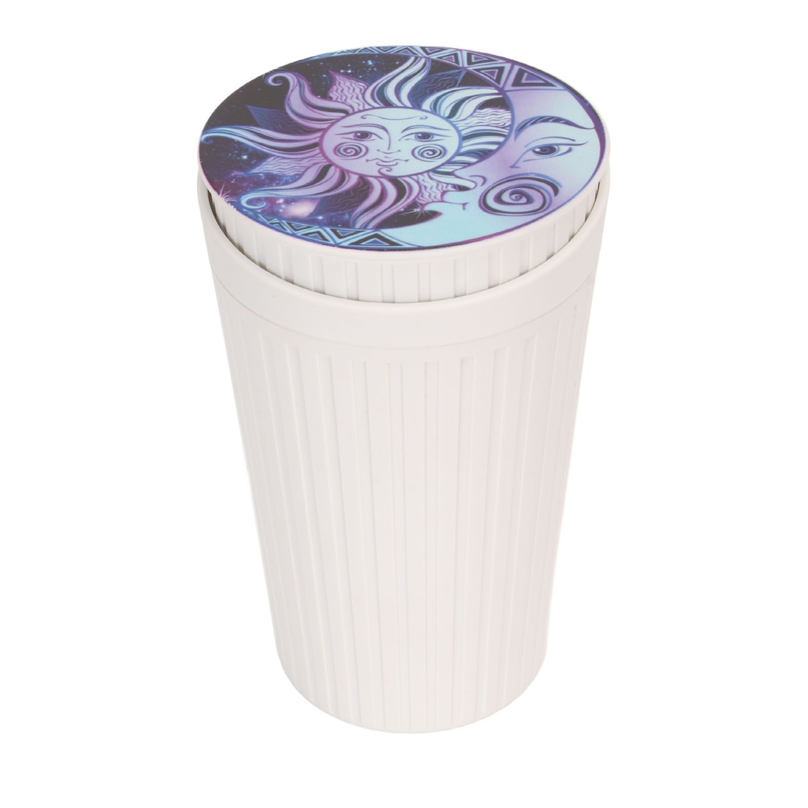 Portable Car Ashtray with Lid Double Smoke Hole White Car Covered Ashtray for Home Use Outdoor Travel - Image 1